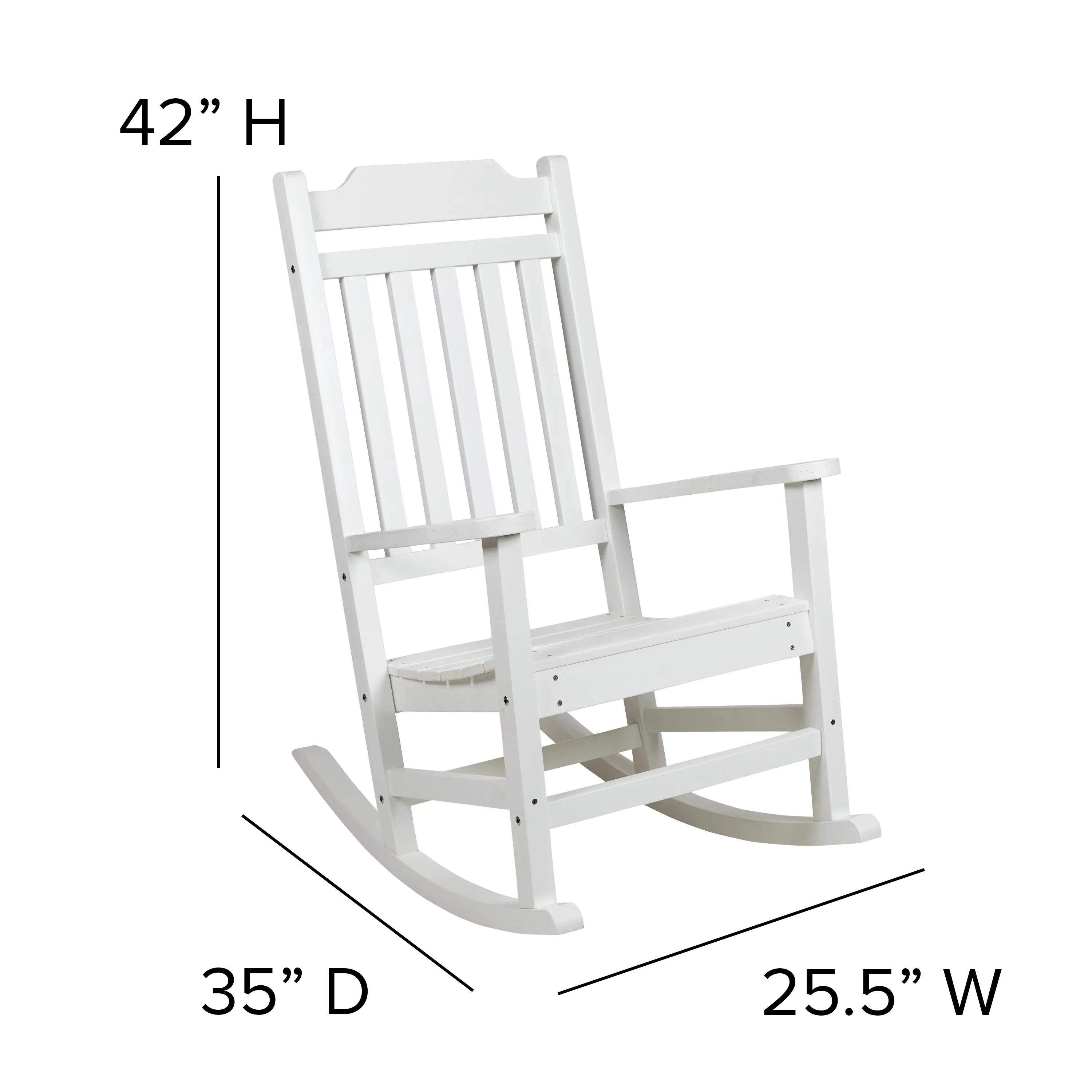 All-Weather White Rocking Chair-3