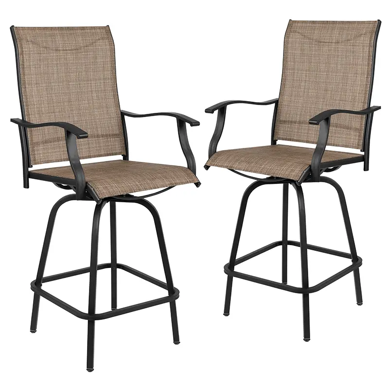 Wren Brown Bar Height Patio Stools, Set of 2-1