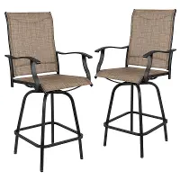 Wren Brown Bar Height Patio Stools, Set of 2