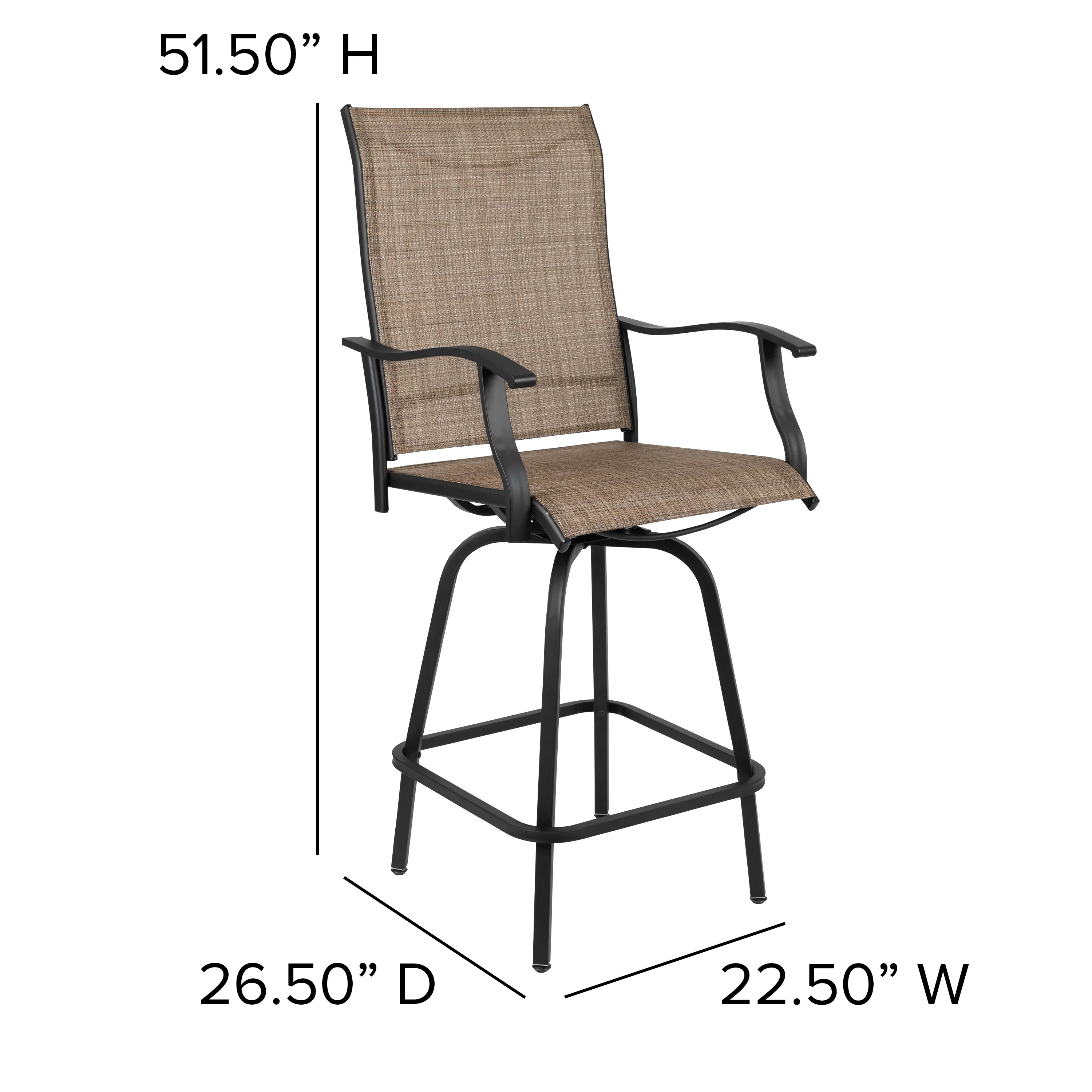 Wren Brown Bar Height Patio Stools, Set of 2-3