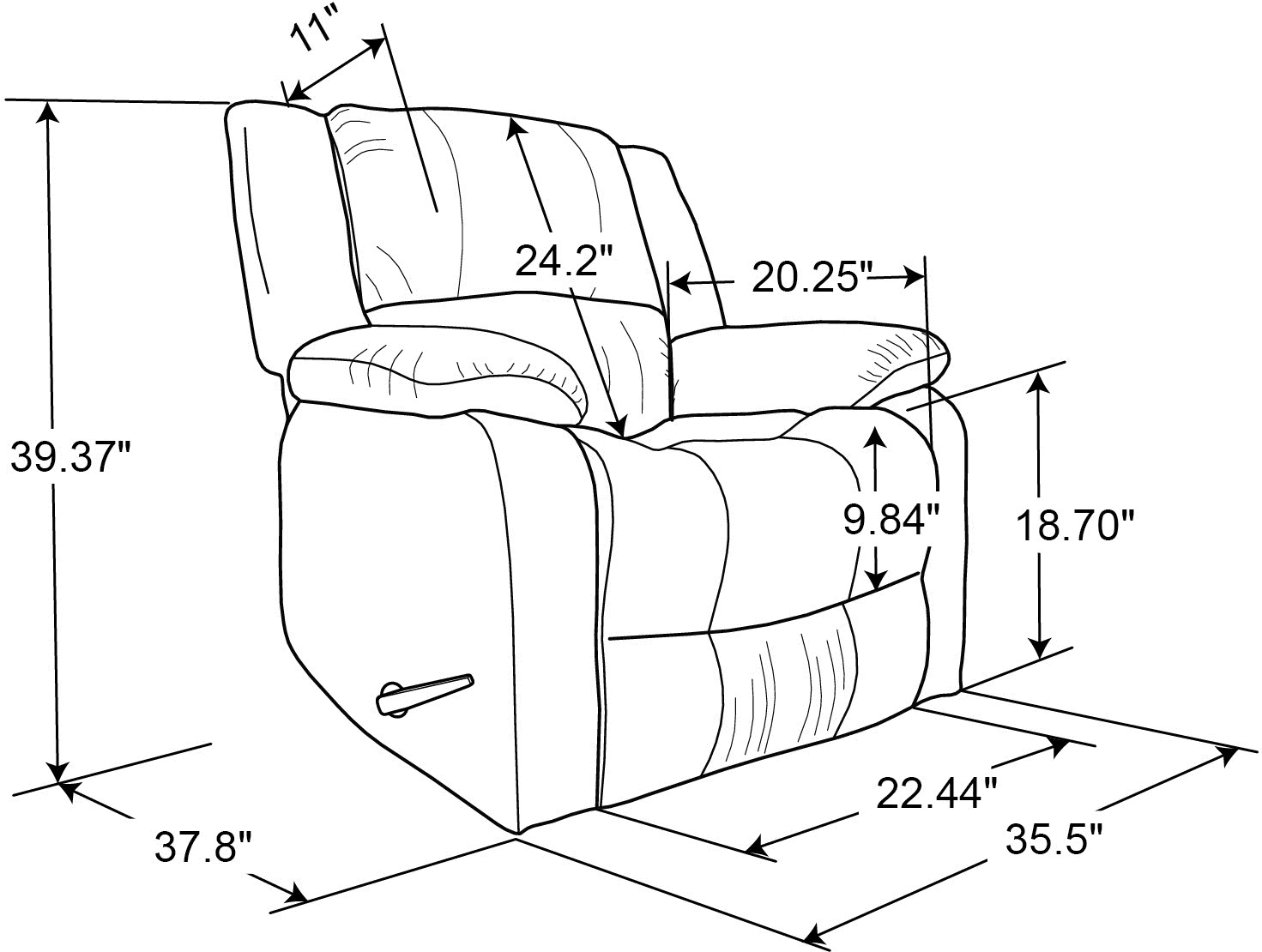 RCPSDM2616 Porter Dark Gray Relax-A-Lounger Recliner-7