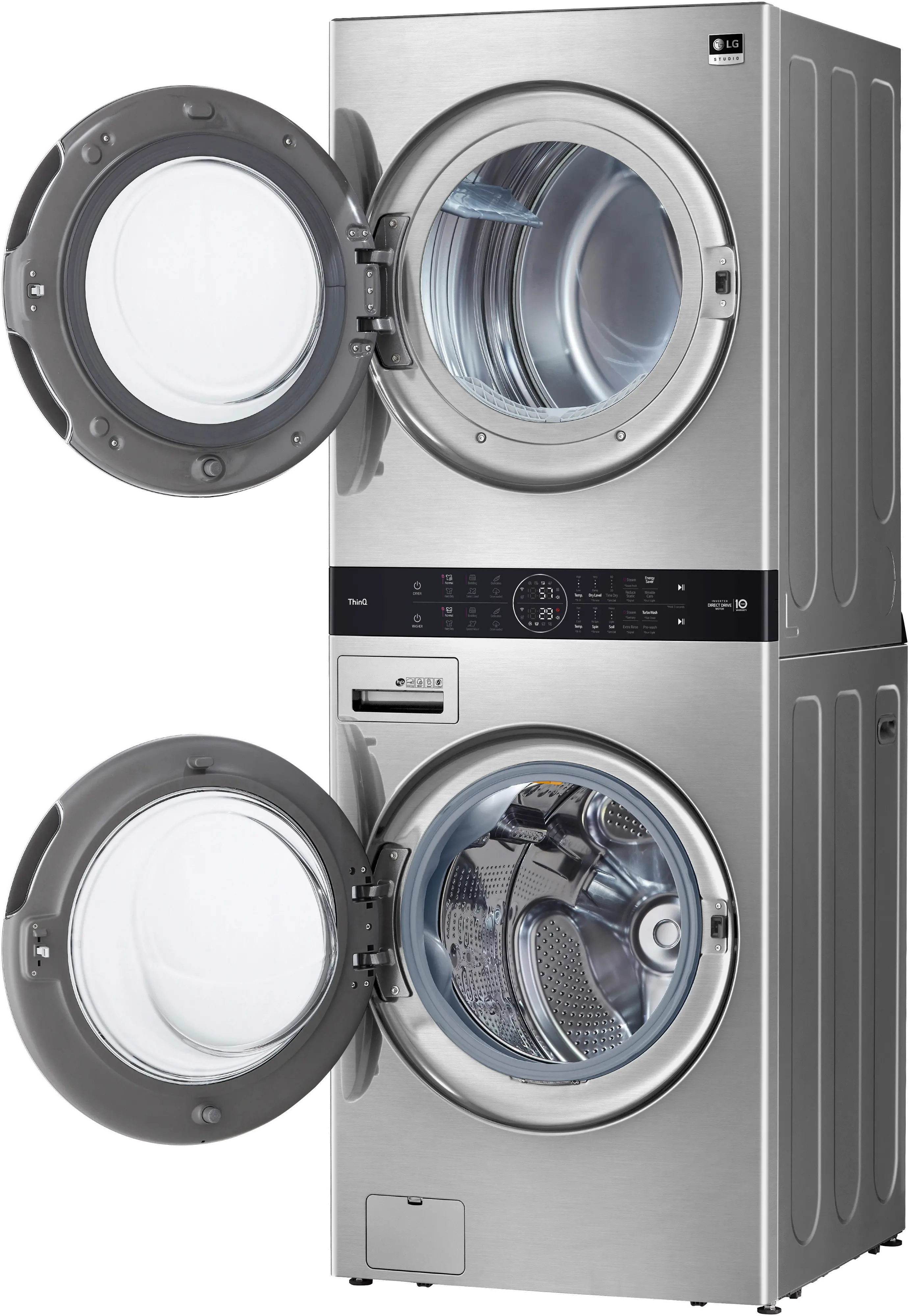 WSEX200HNA LG Studio Single Unit Front Load WashTower with Center Control 5 cu ft Washer and 7.4 cu ft Electric Dryer - Stainless Steel-3