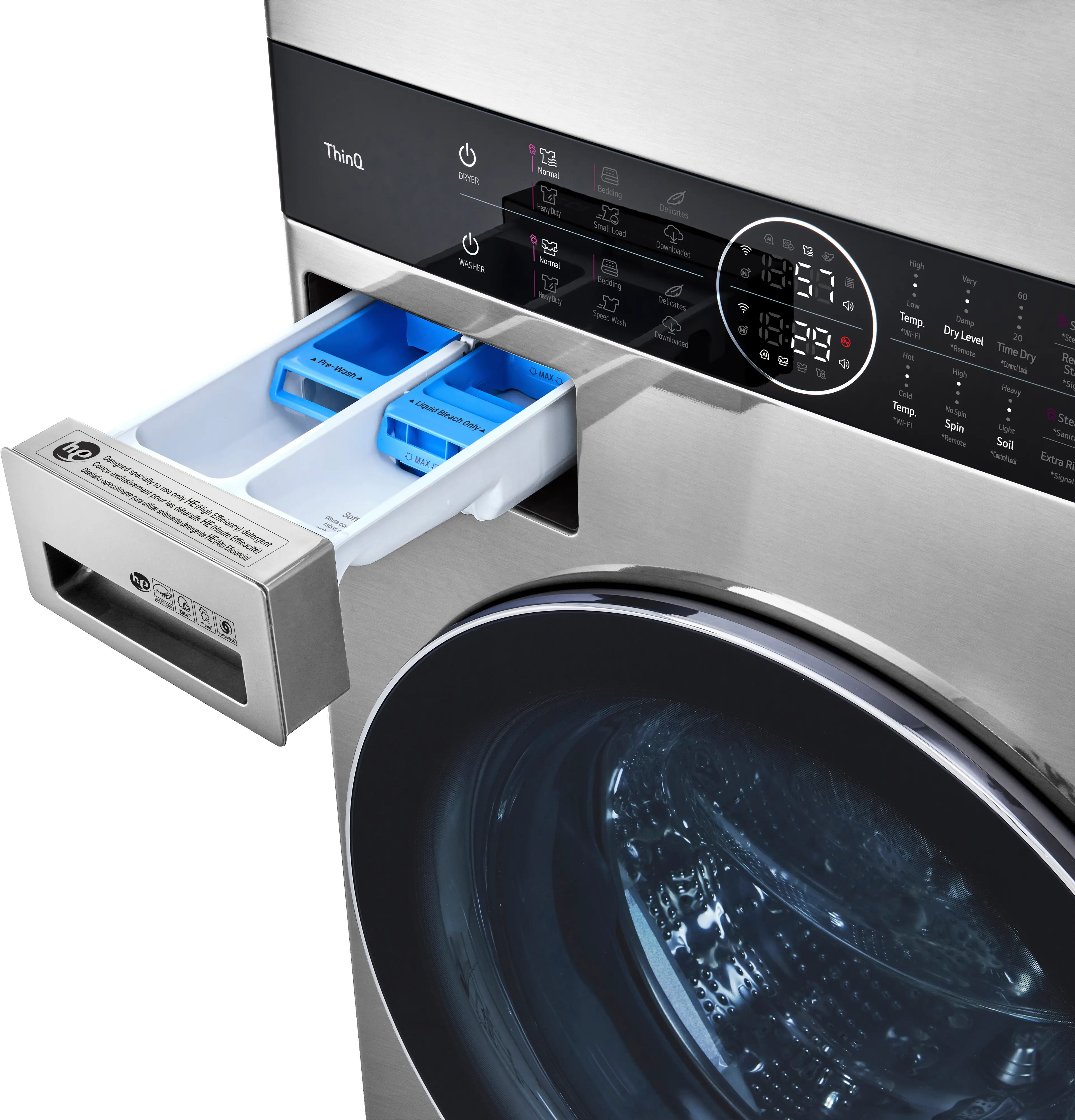WSEX200HNA LG Studio Single Unit Front Load WashTower with Center Control 5 cu ft Washer and 7.4 cu ft Electric Dryer - Stainless Steel-7