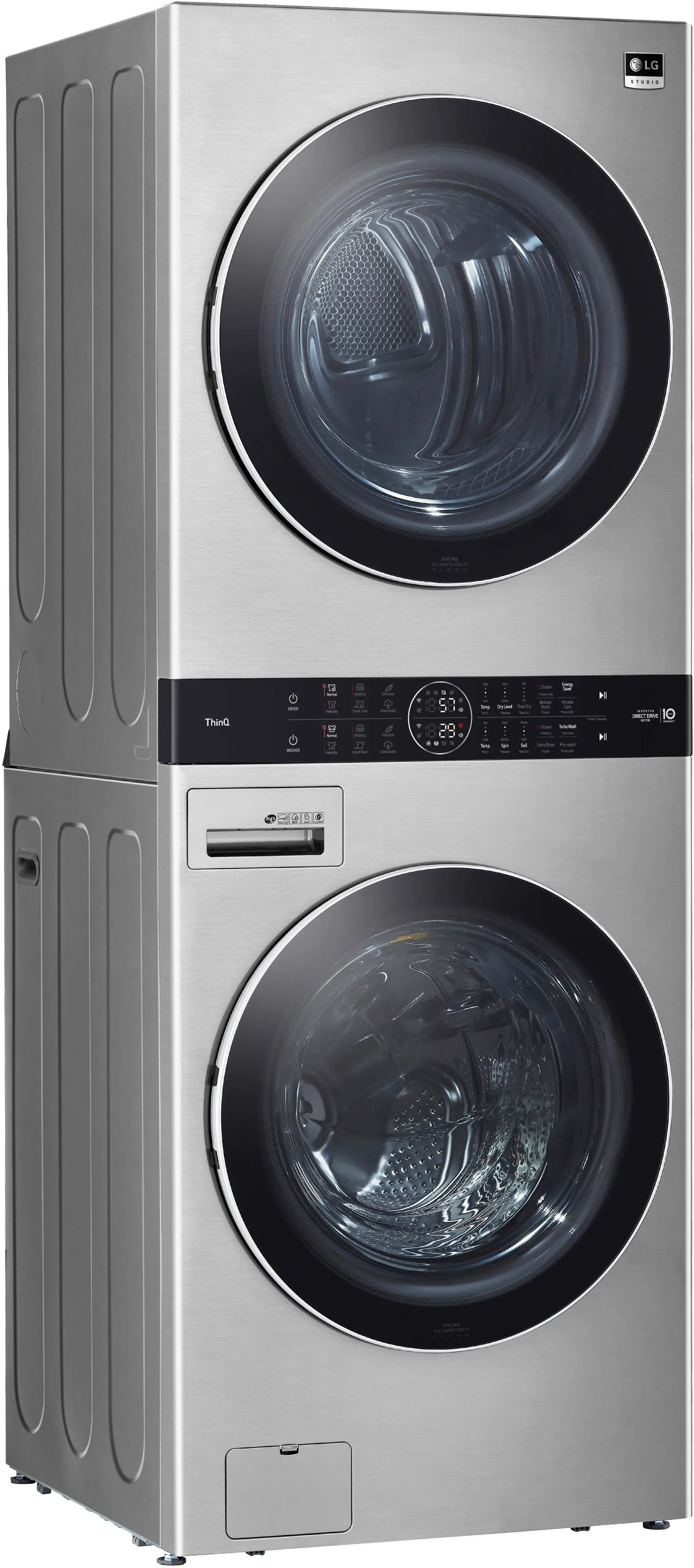 WSEX200HNA LG Studio Single Unit Front Load WashTower with Center Control 5 cu ft Washer and 7.4 cu ft Electric Dryer - Stainless Steel-9