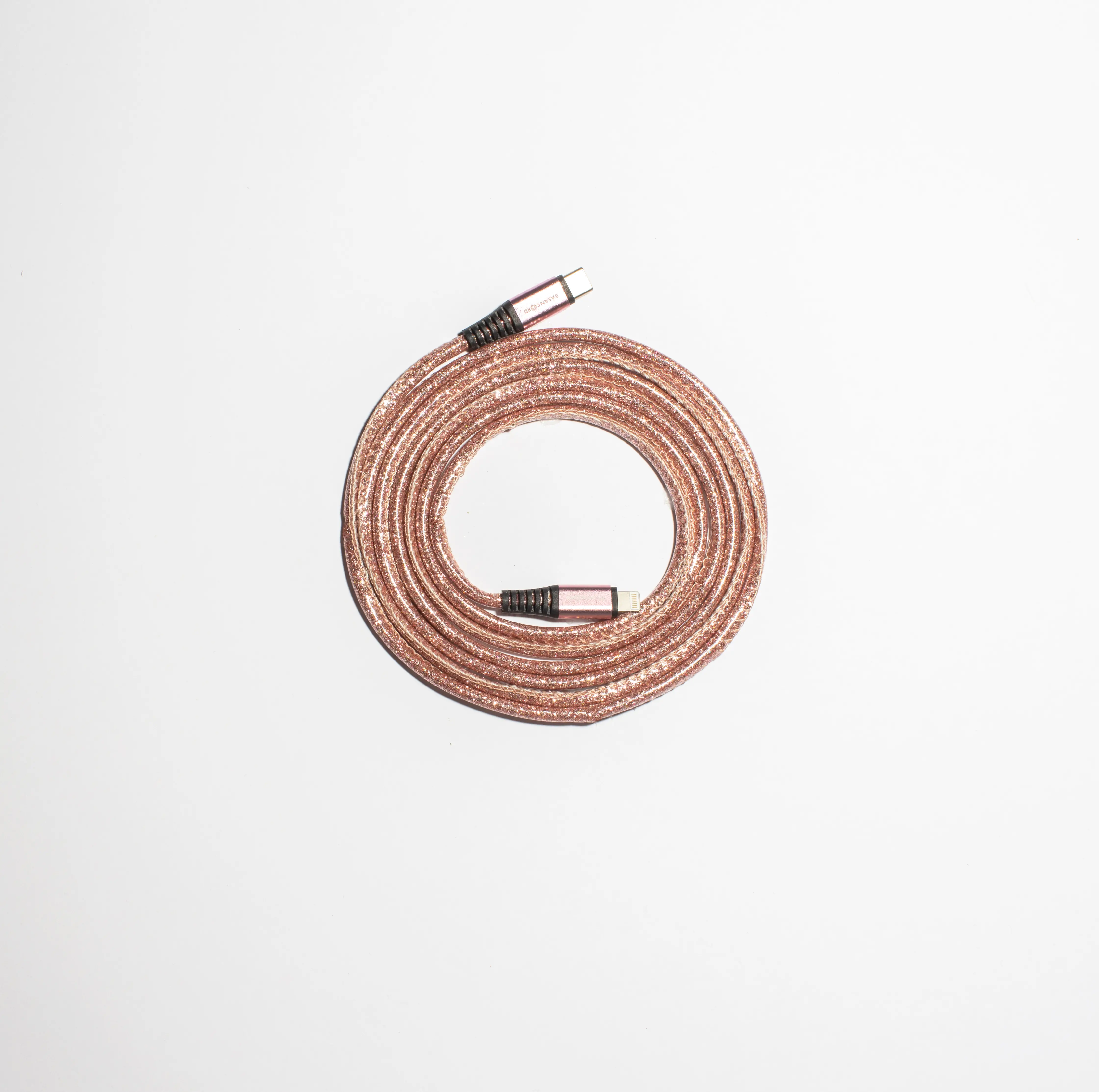 Basan 6 Foot Type C to Apple Lightning Glitter Rose Gold Charging Cable-1