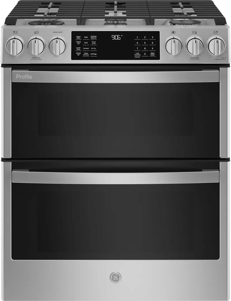 GE Profile 6.7 cu ft Double Oven Gas Range - Stainless Steel