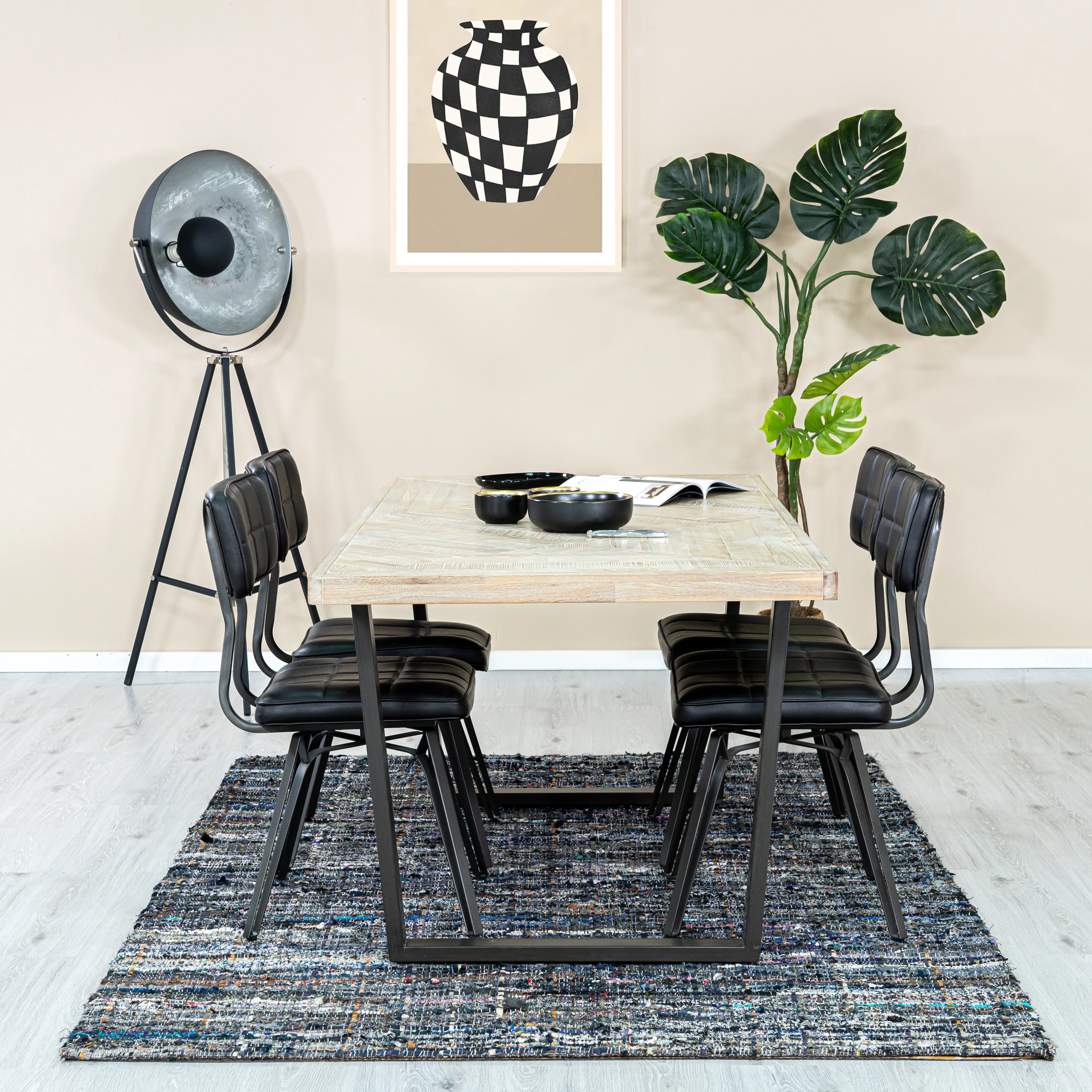 Luna Natural 5 Piece Dining Room Set-2