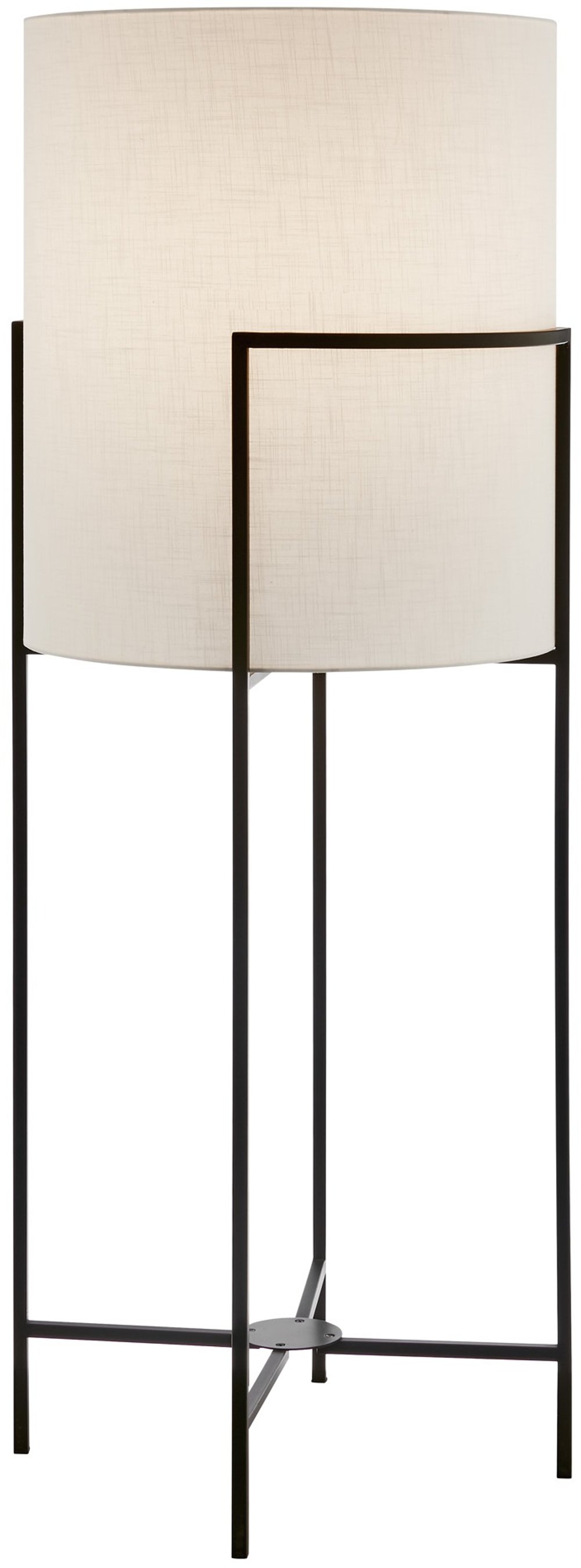 Cam Black and White Outdoor Cordless Floor Lamp with Rechargeable Bulb