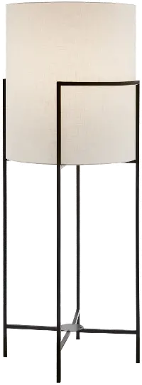 Cam Black and White Outdoor Cordless Floor Lamp with Rechargeable Bulb