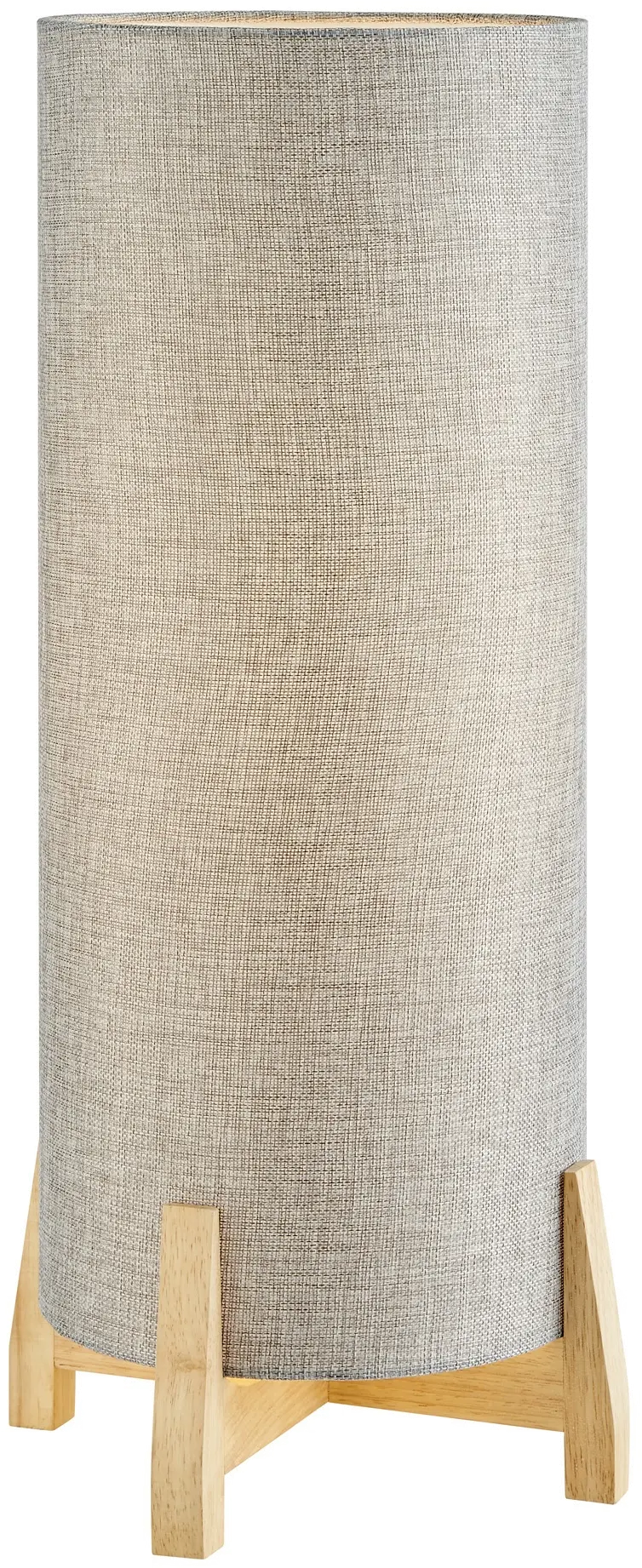 Hayes Gray and Wood Outdoor Cordless Table Lamp with Rechargeable Bulb-1