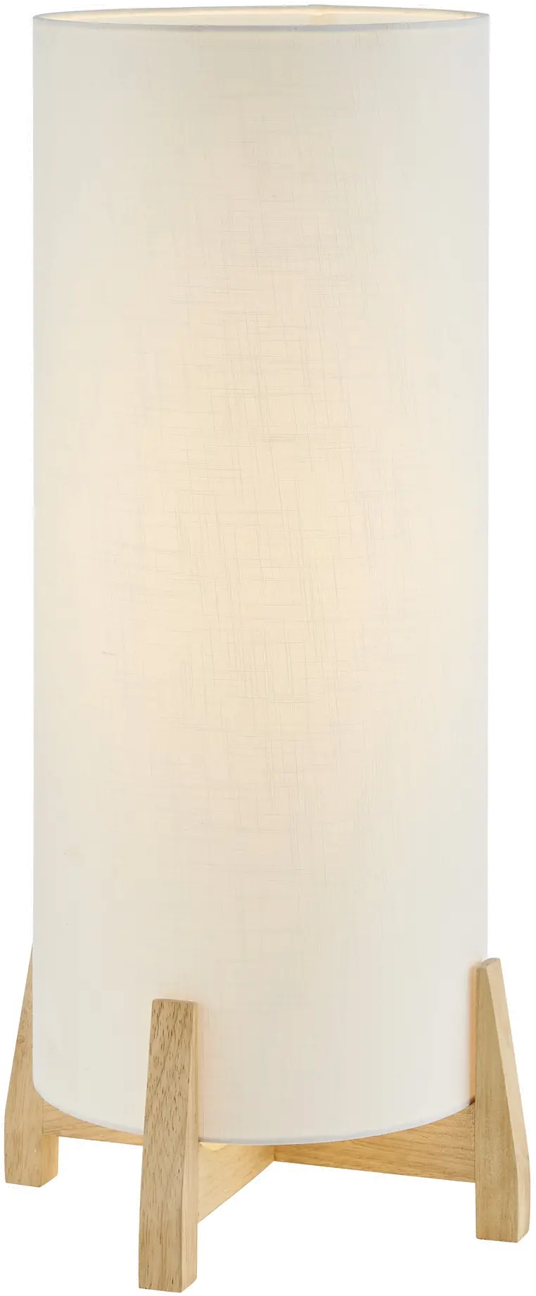 Hayes White and Wood Outdoor Cordless Table Lamp with Rechargeable Bulb-1