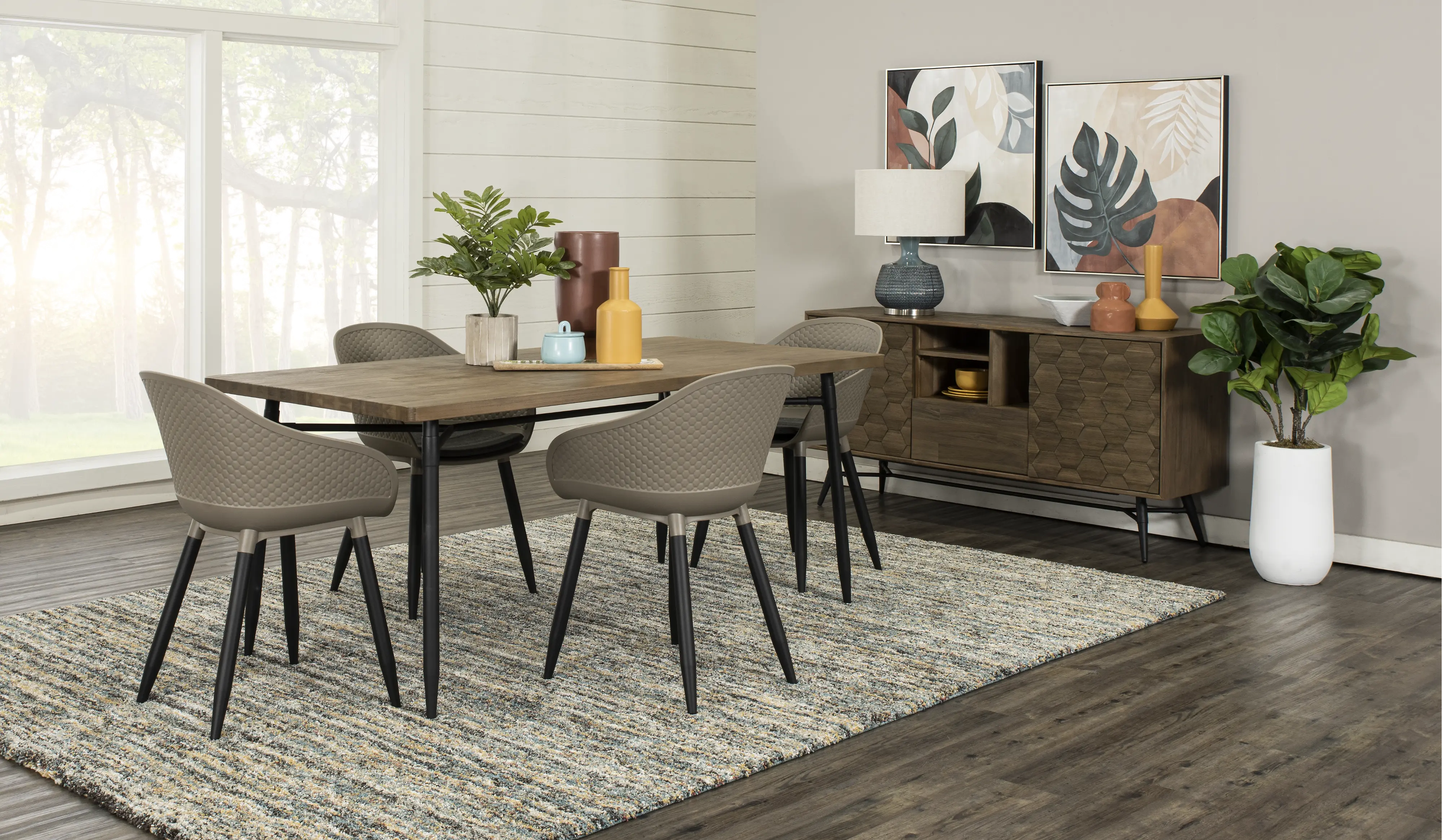 Testa Taupe 5 Piece Dining Room Set-2