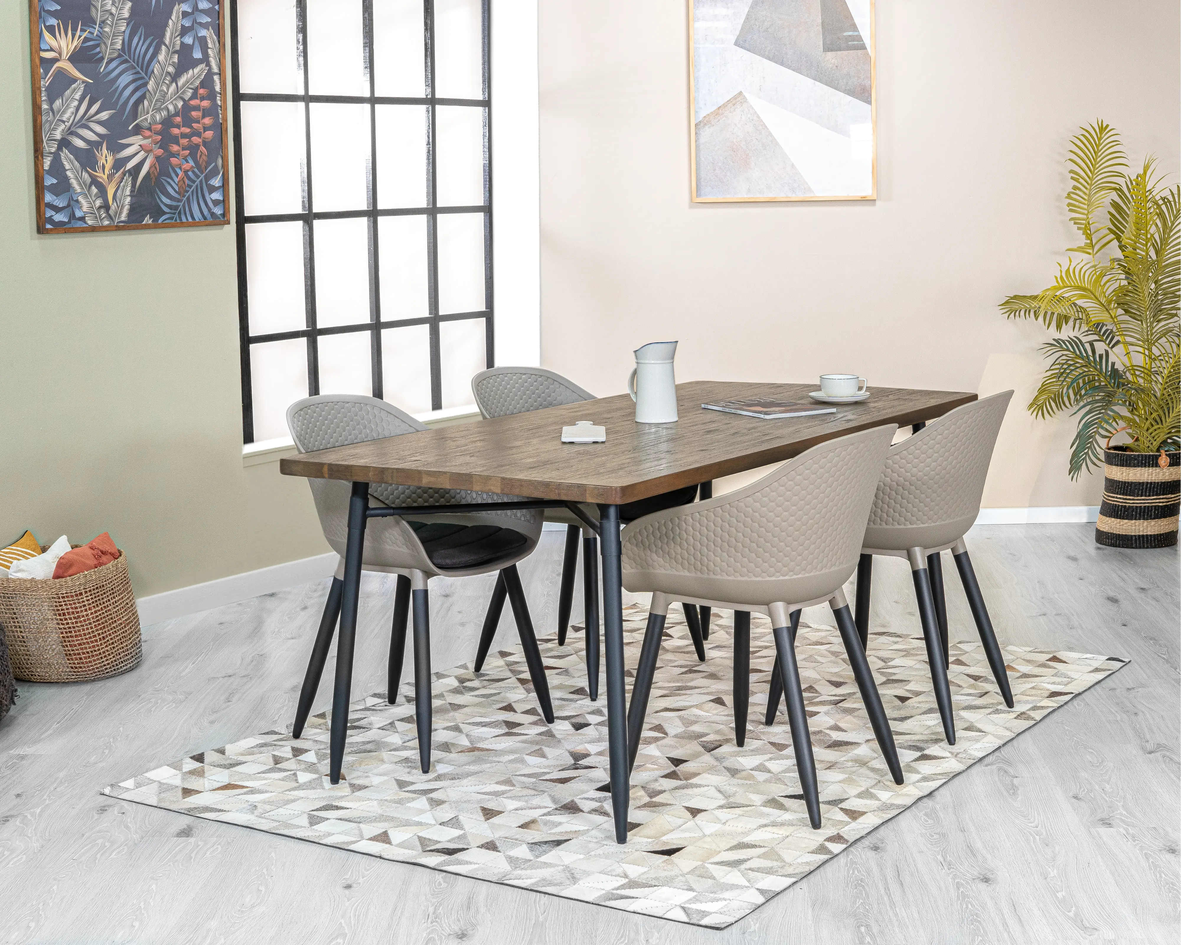 Testa Taupe 5 Piece Dining Room Set-3