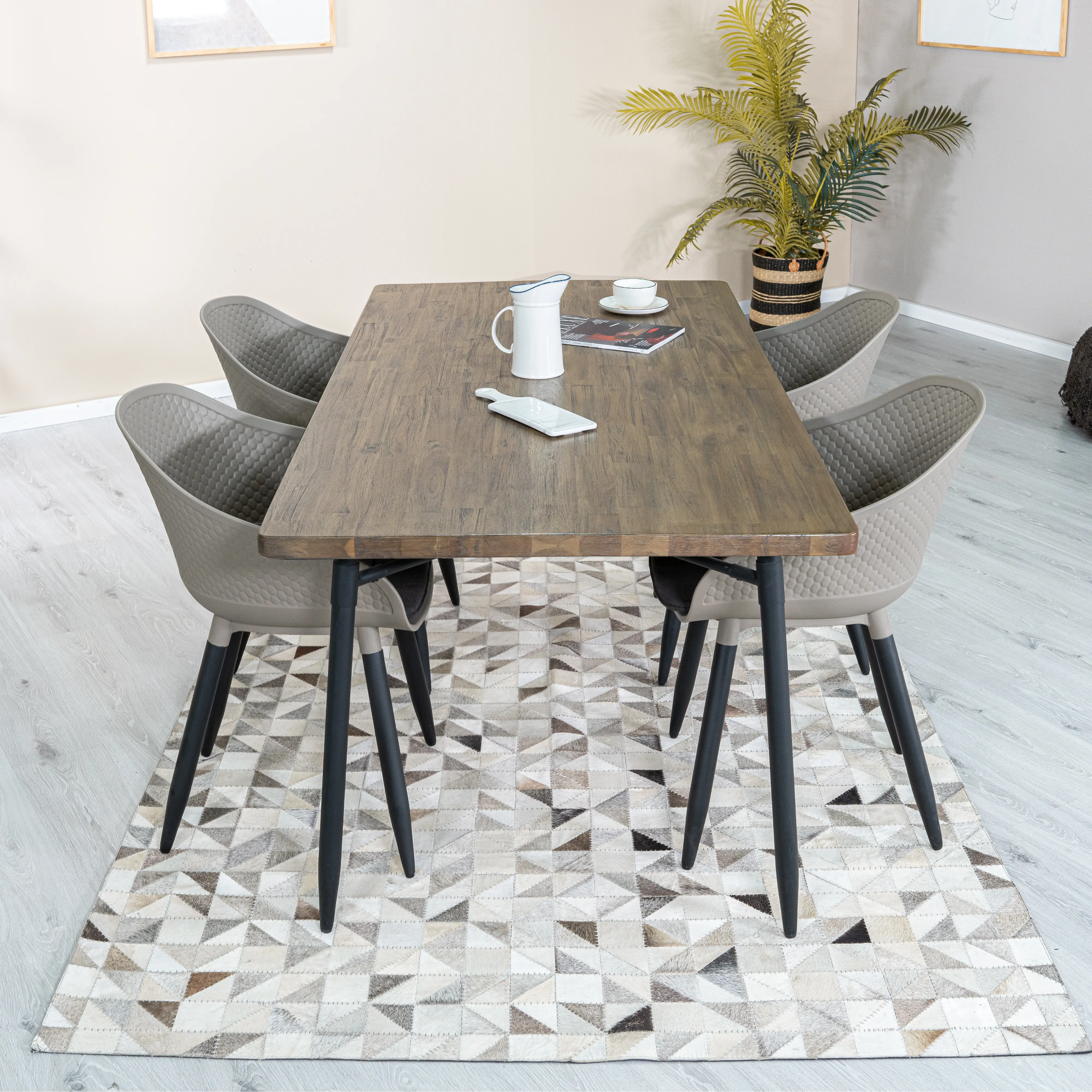 Testa Taupe 5 Piece Dining Room Set-4