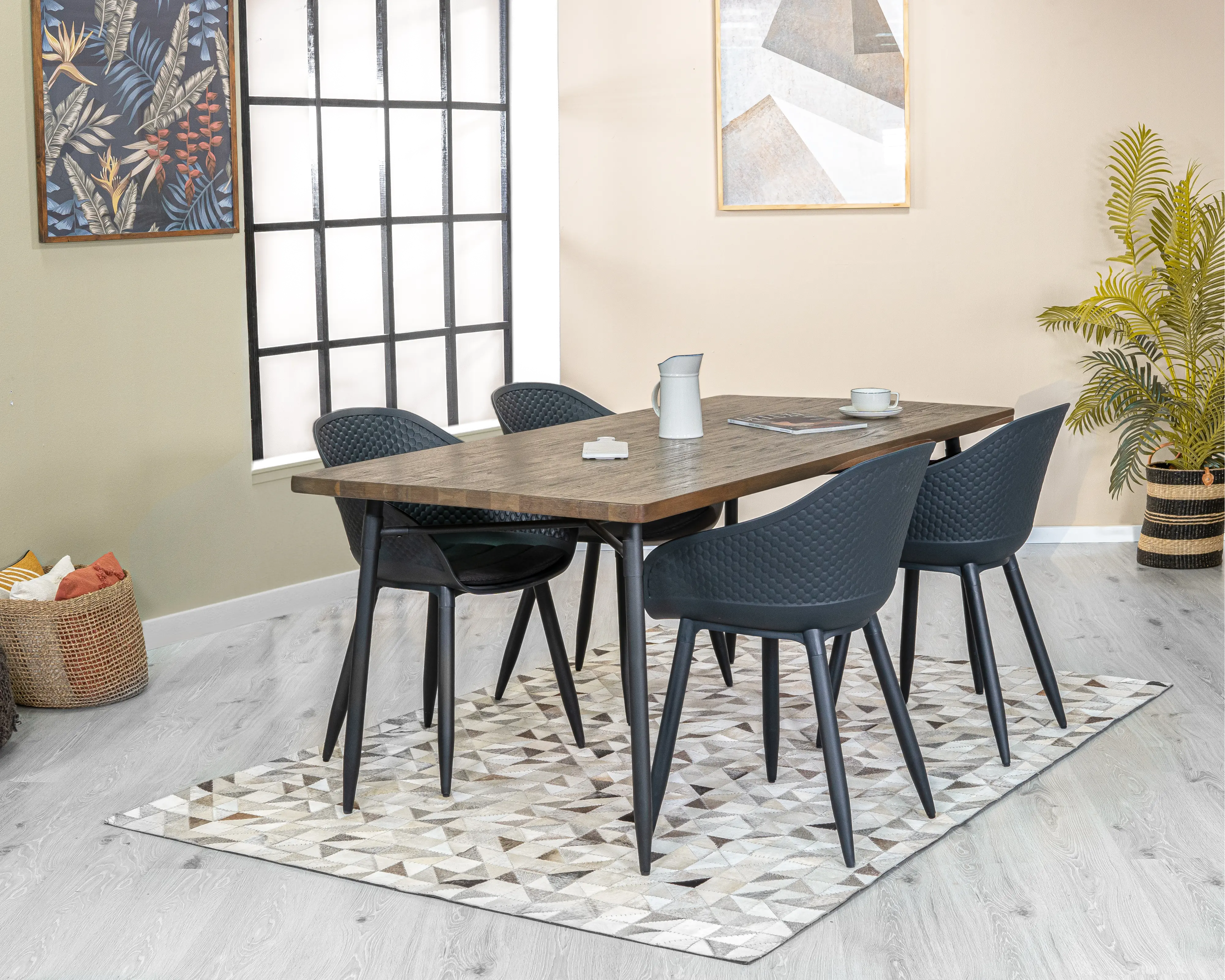 Testa Black 5 Piece Dining Room Set-3