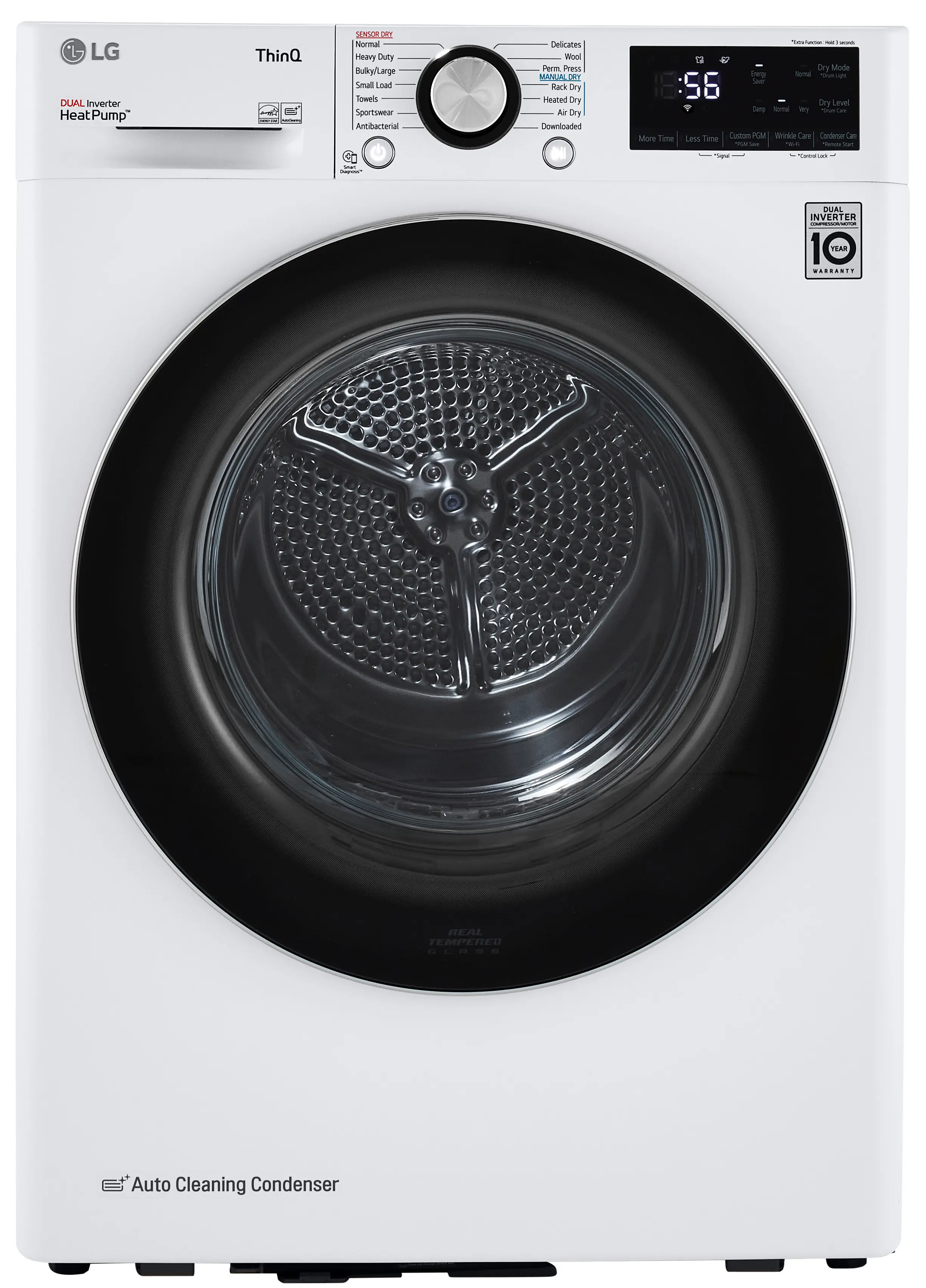 DLHC1455W LG Compact Smart Front Load Electric Dryer with Dual Inverter - 4.2 cu ft White-1