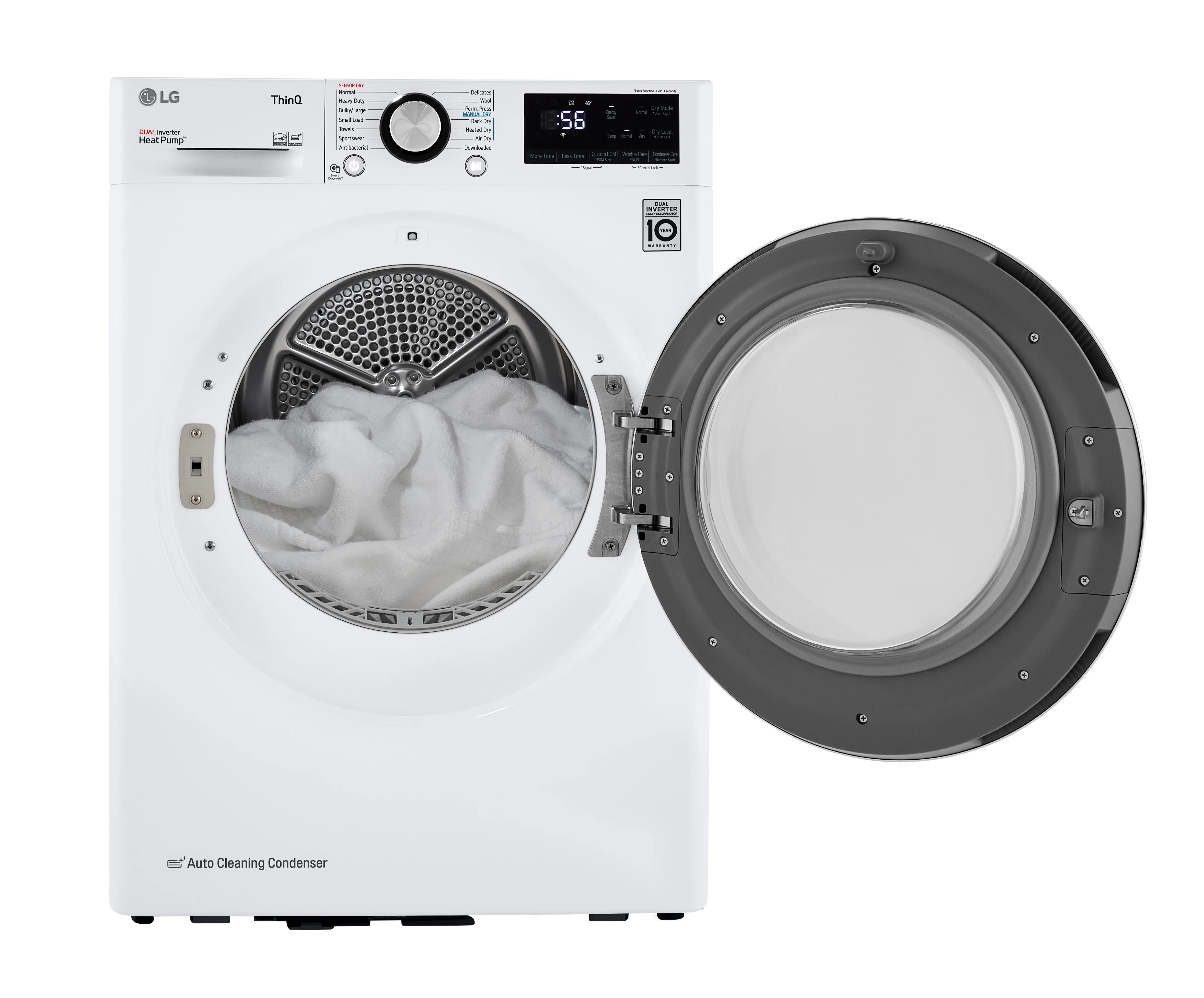 DLHC1455W LG Compact Smart Front Load Electric Dryer with Dual Inverter - 4.2 cu ft White-7