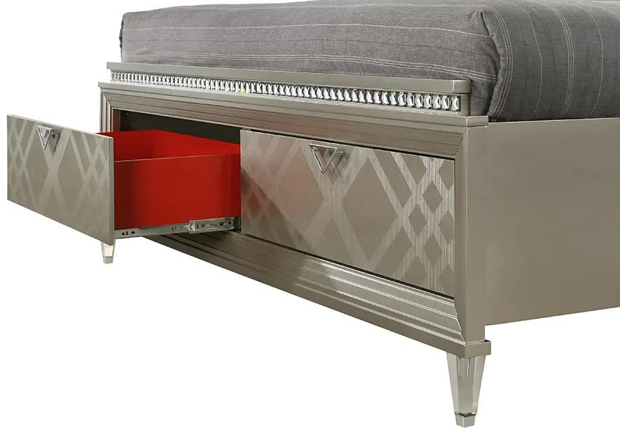 Radiant Platinum 4 Piece California King Bedroom Set-3