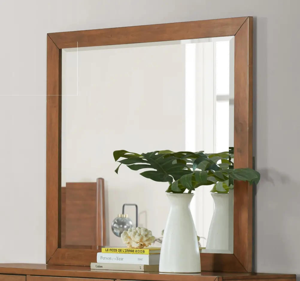 Robin Mid-Century Modern Brown Mirror-2