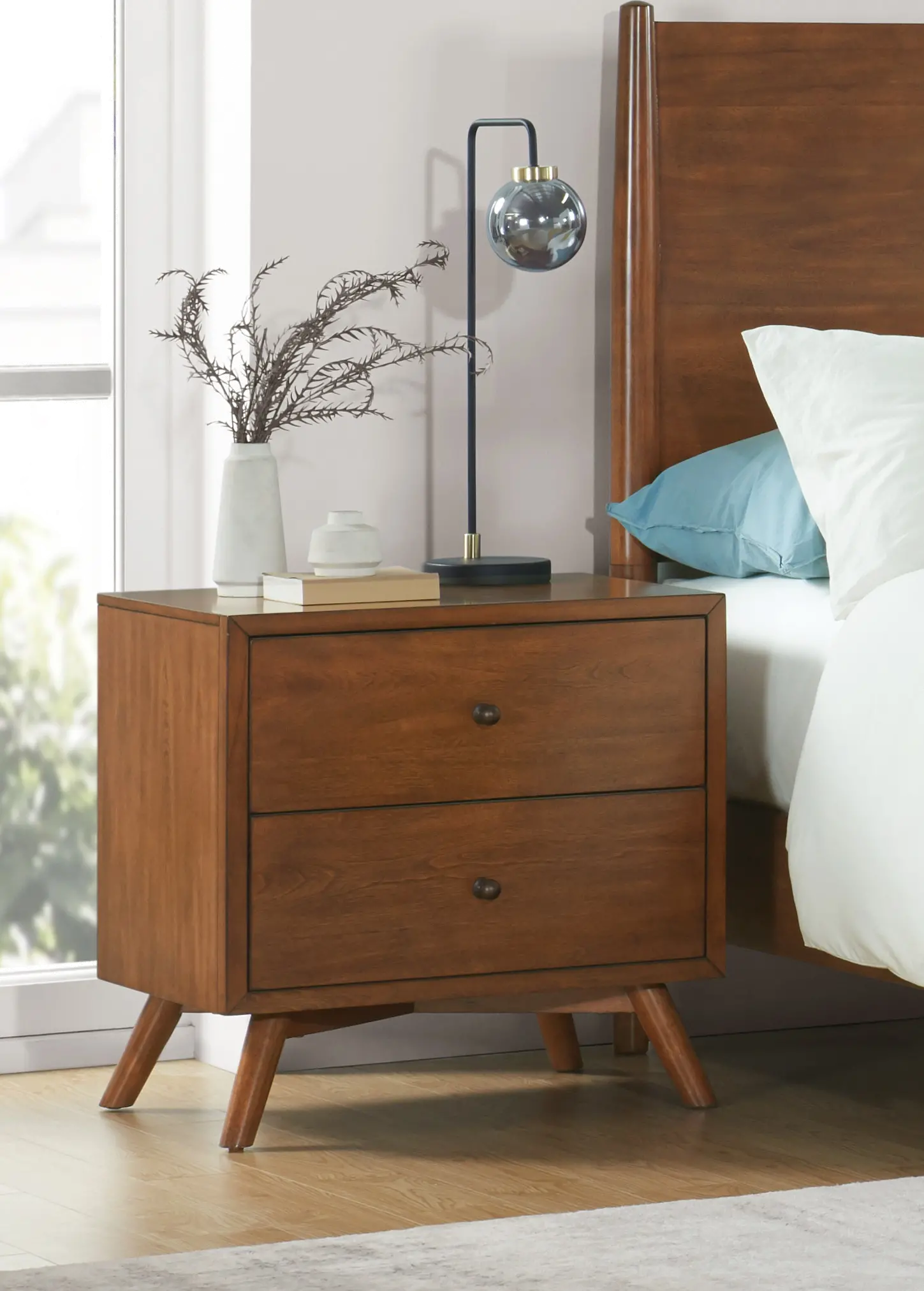 Robin Mid-Century Modern Brown Nightstand-2