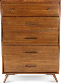 Robin Mid-Century Modern Brown Chest of Drawers