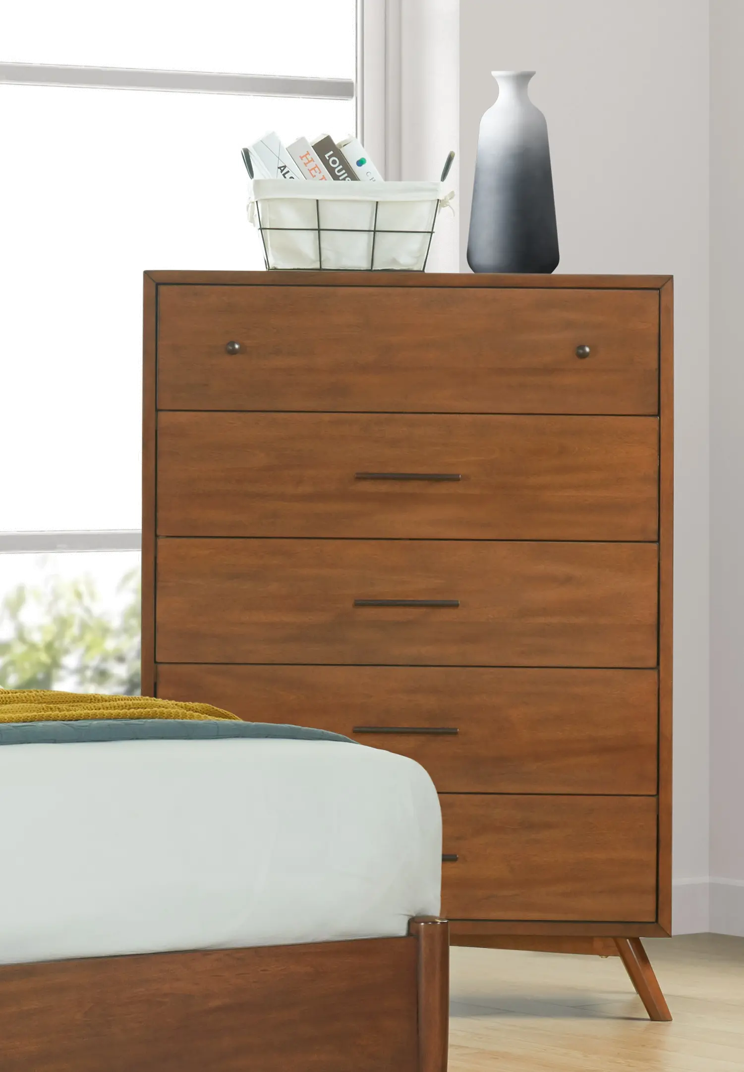 Robin Mid-Century Modern Brown Chest of Drawers-2