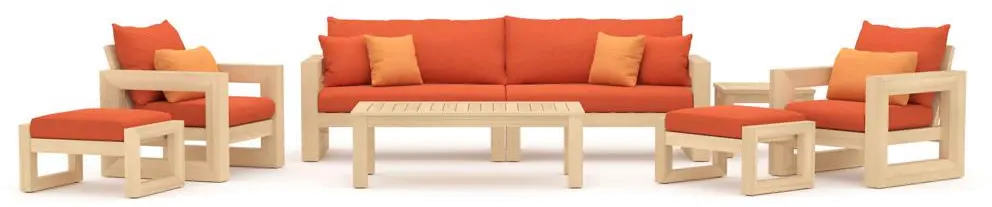 Tikka Orange 8 Piece Patio Set - Benson-1