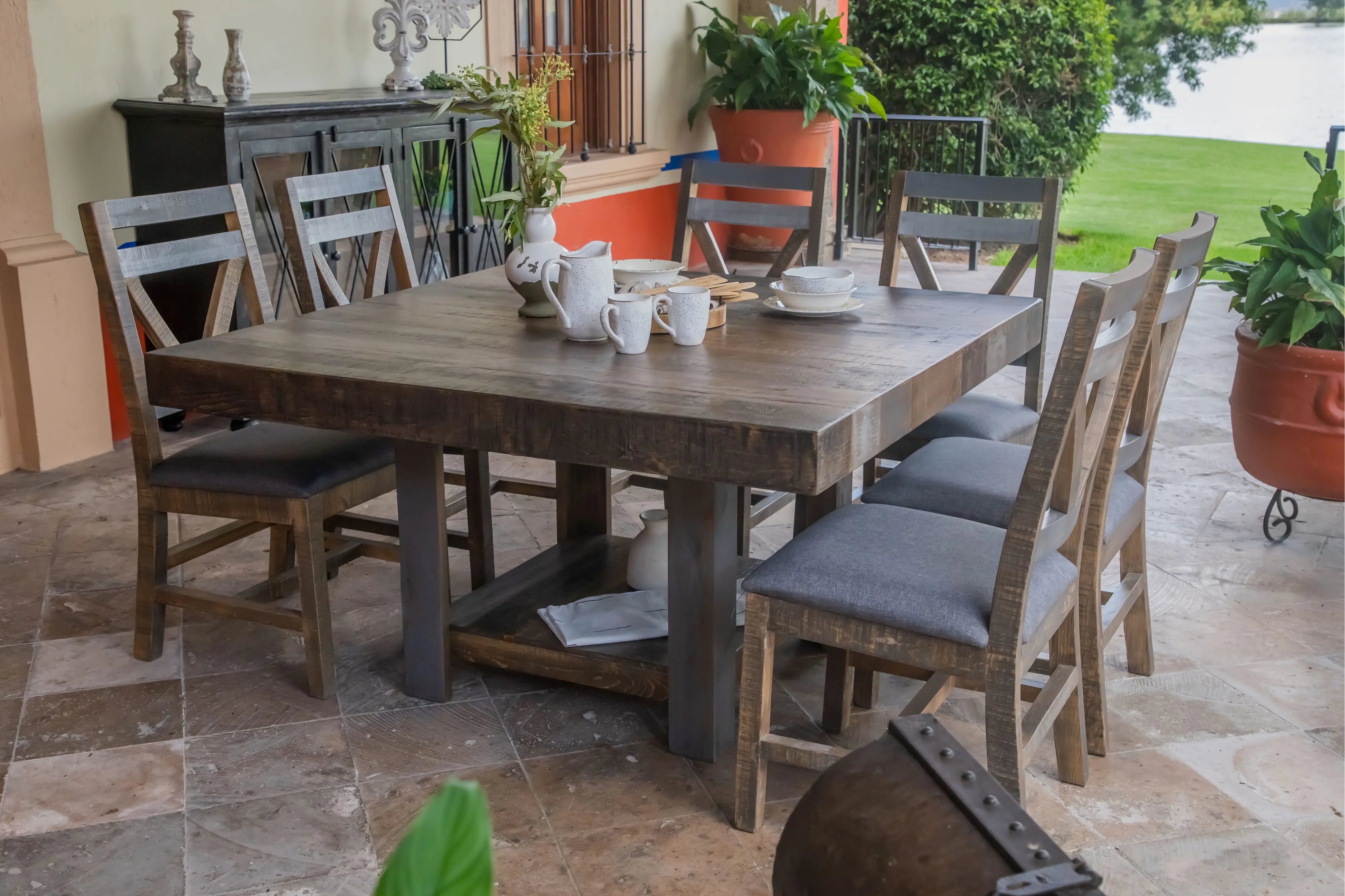 Loft Rustic Pine Dining Chair-4