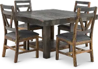 Loft Rustic Pine 5 Piece Dining Set