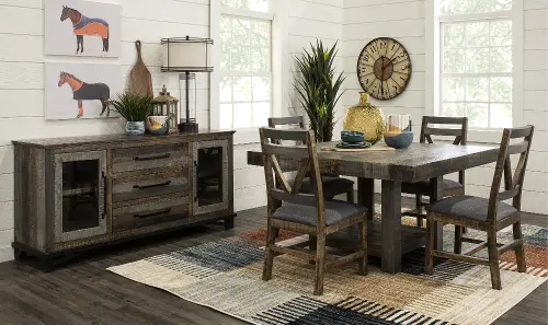 Loft Rustic Pine Piece Dining Set RC Willey