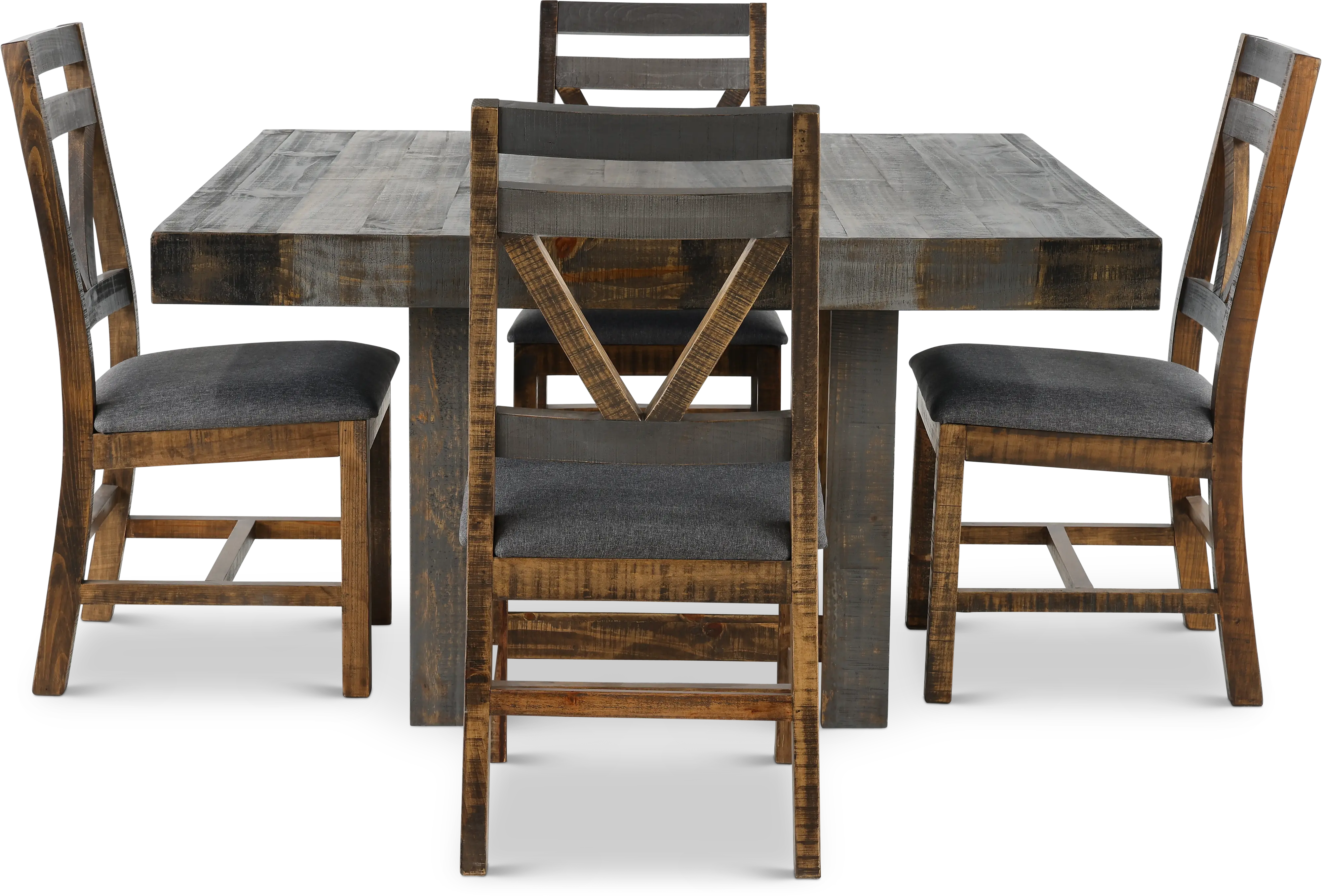 Loft Rustic Pine 5 Piece Dining Set-4