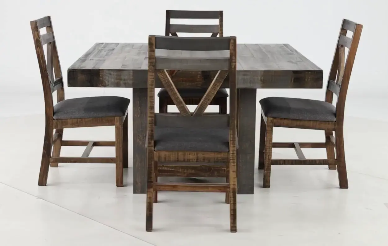 Loft Rustic Pine 5 Piece Dining Set-5