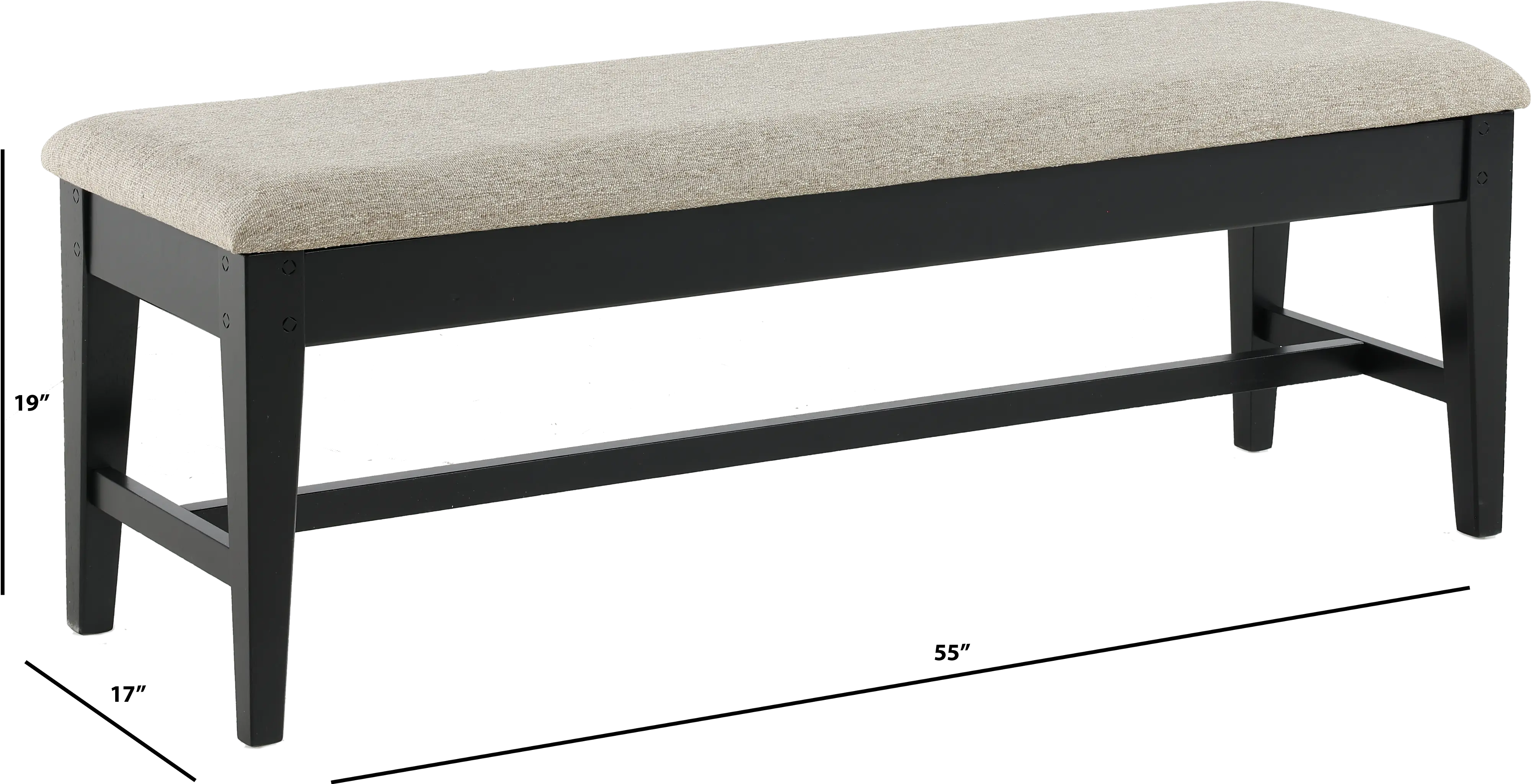 Lakeside Black Dining Room Bench-3