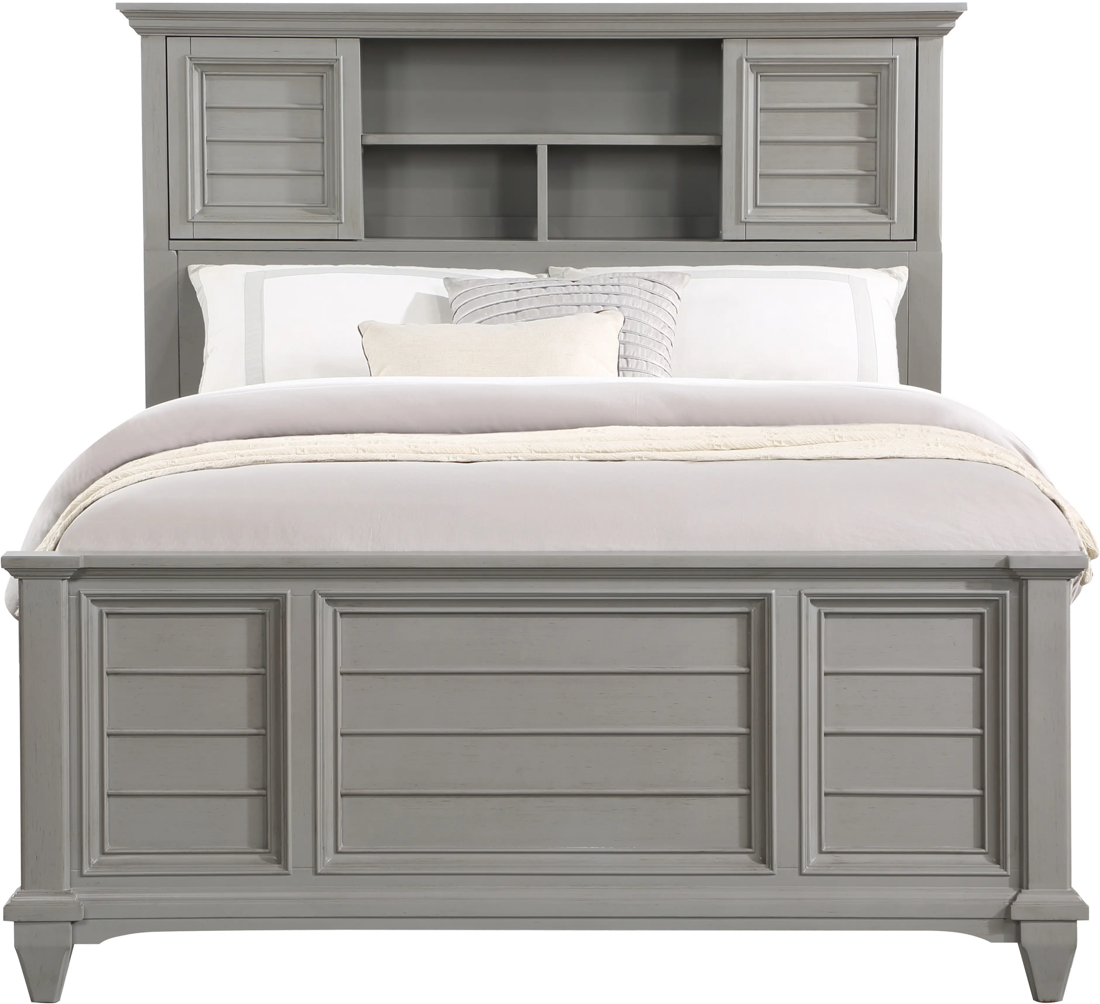 Harbor Hut Gray Full Bookcase Bed with Trundle-1