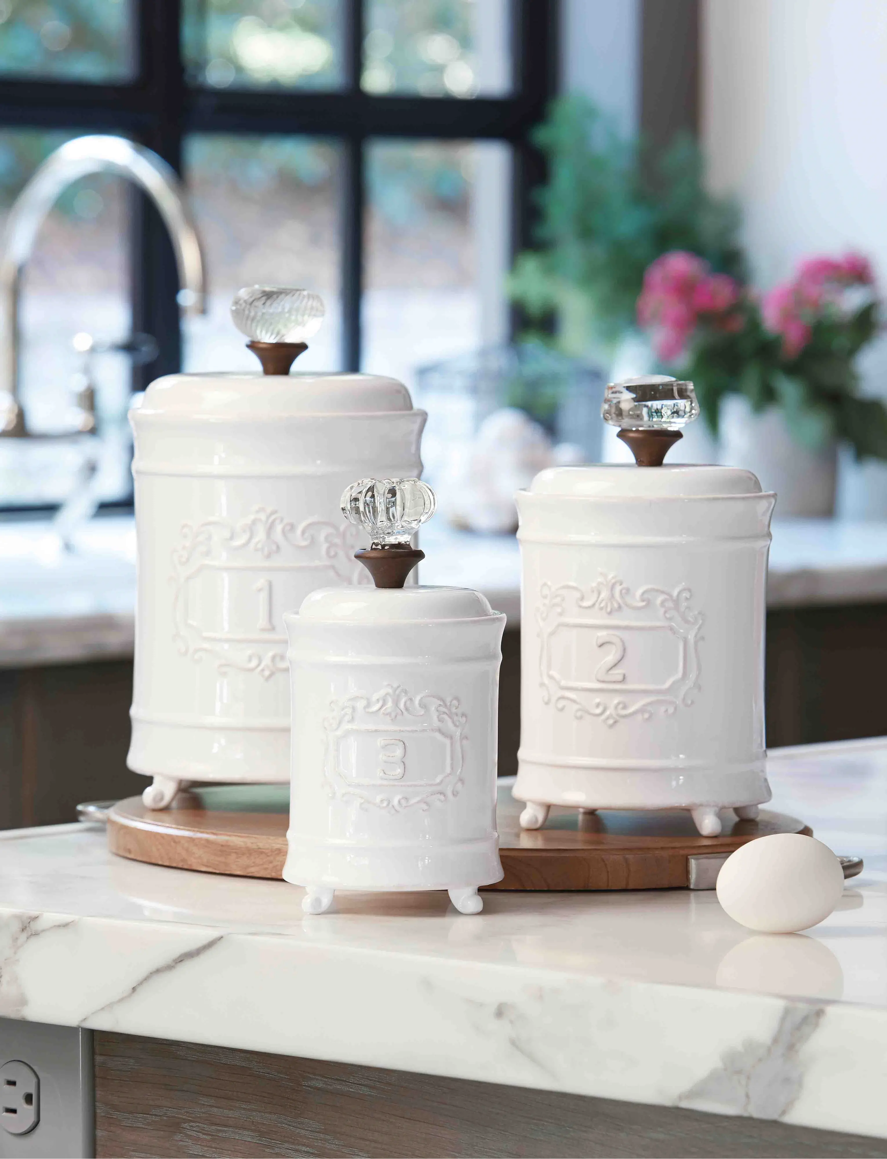 10  White Ceramic Vintage Canister-1