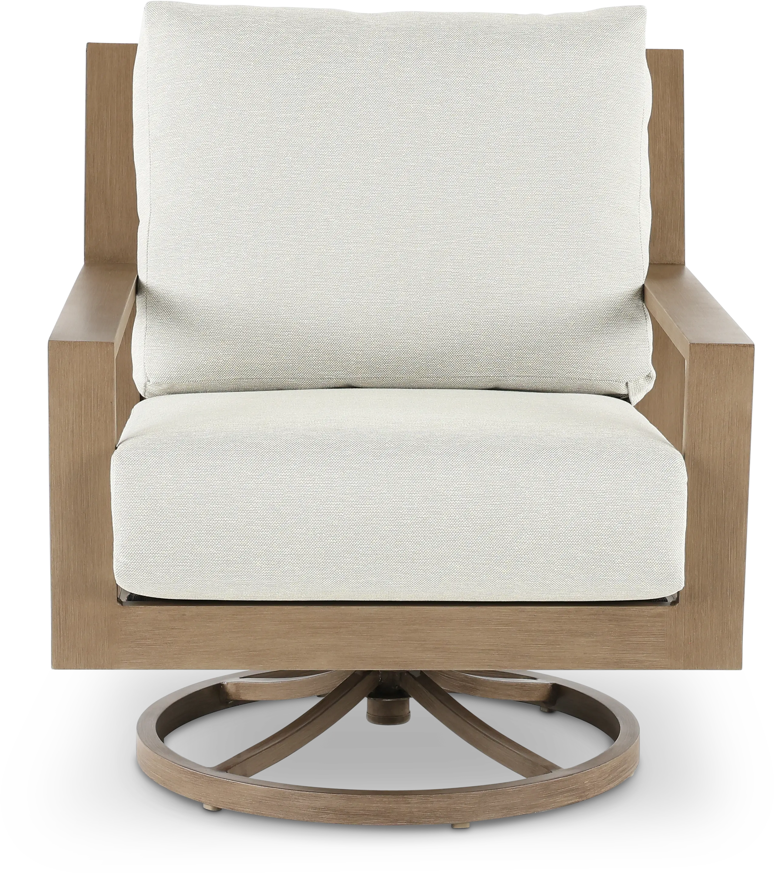 Monterey Natural and Beige Patio Swivel Lounge Chair-1