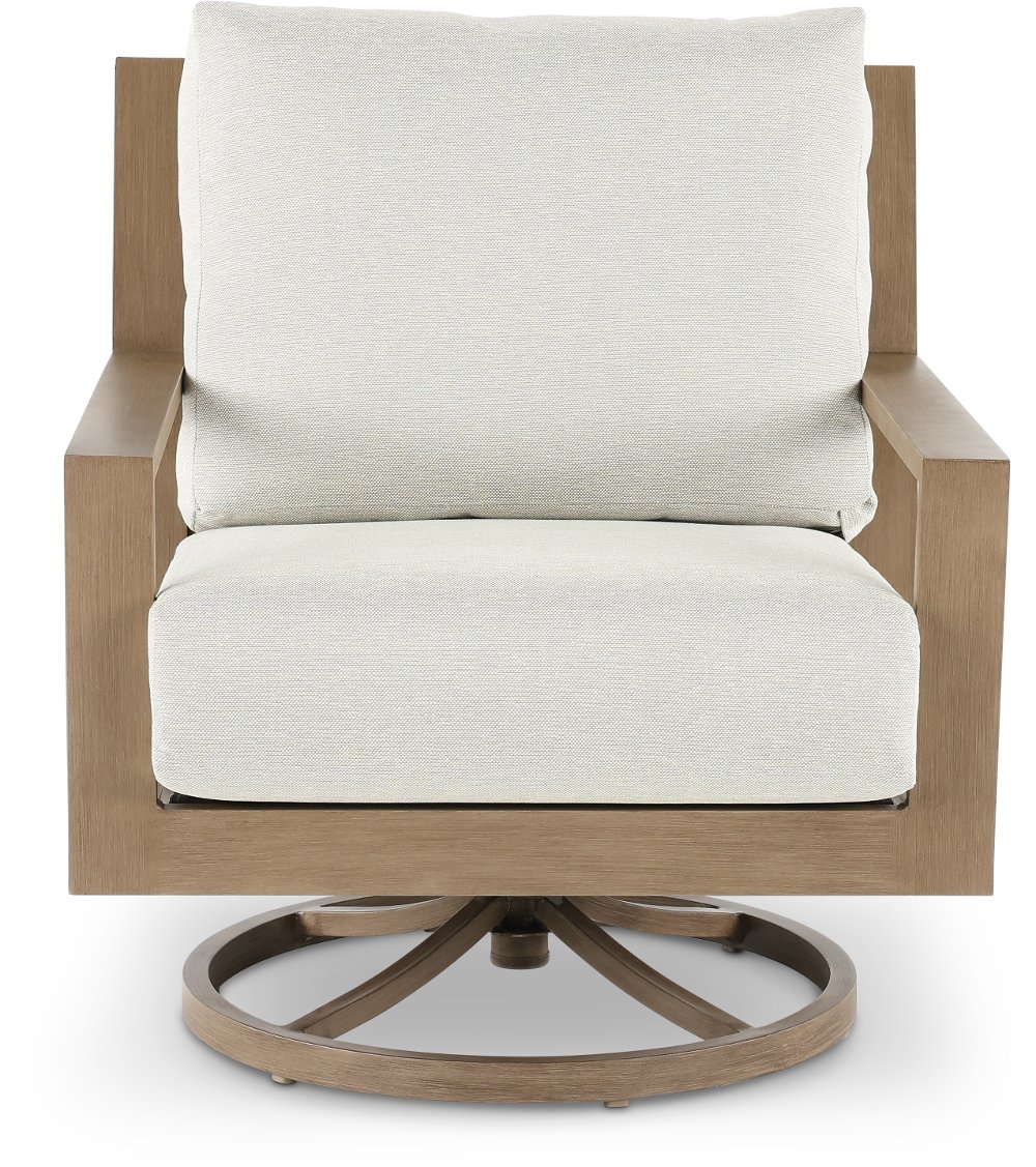 Monterey Natural and Beige Patio Swivel Lounge Chair
