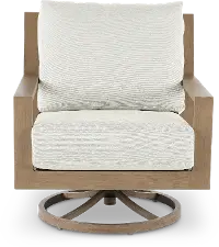 Monterey Natural and Beige Patio Swivel Lounge Chair