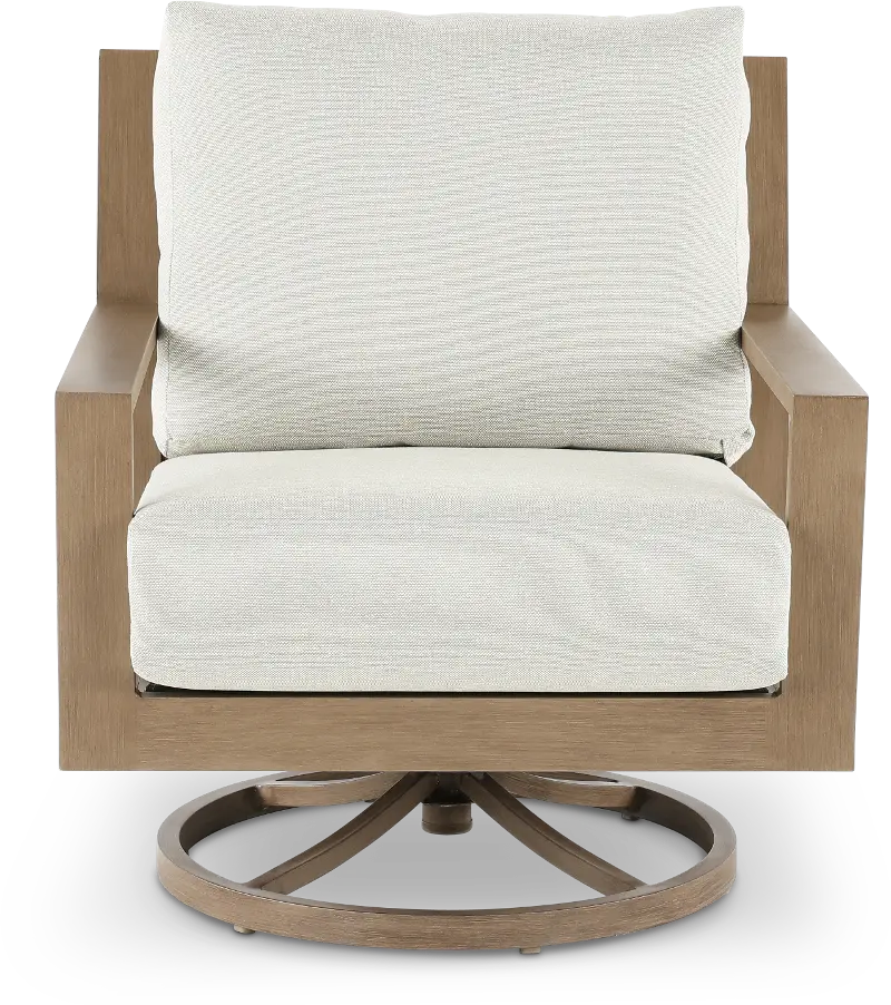 Monterey Natural and Beige Patio Swivel Lounge Chair