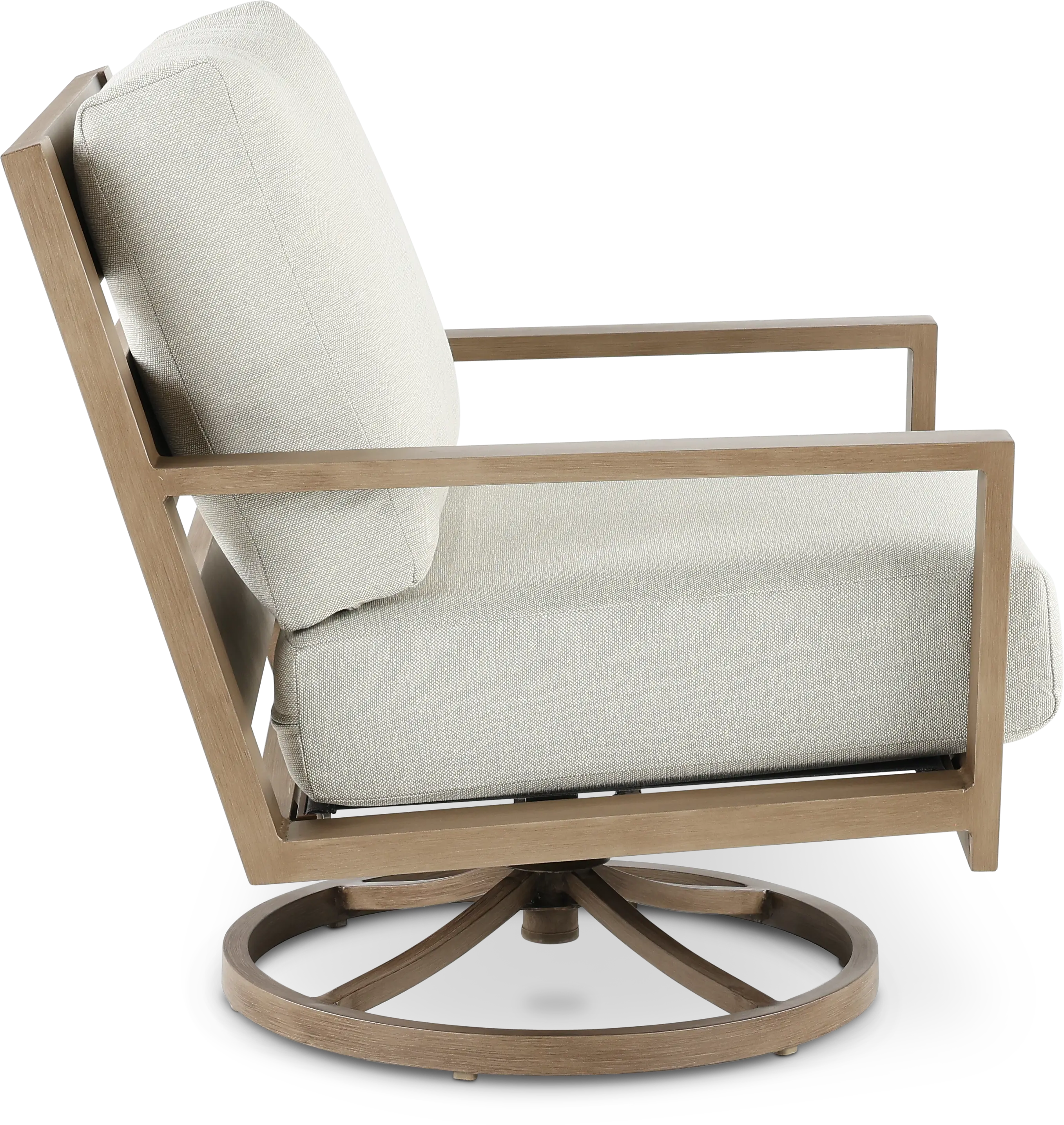 Monterey Natural and Beige Patio Swivel Lounge Chair-2