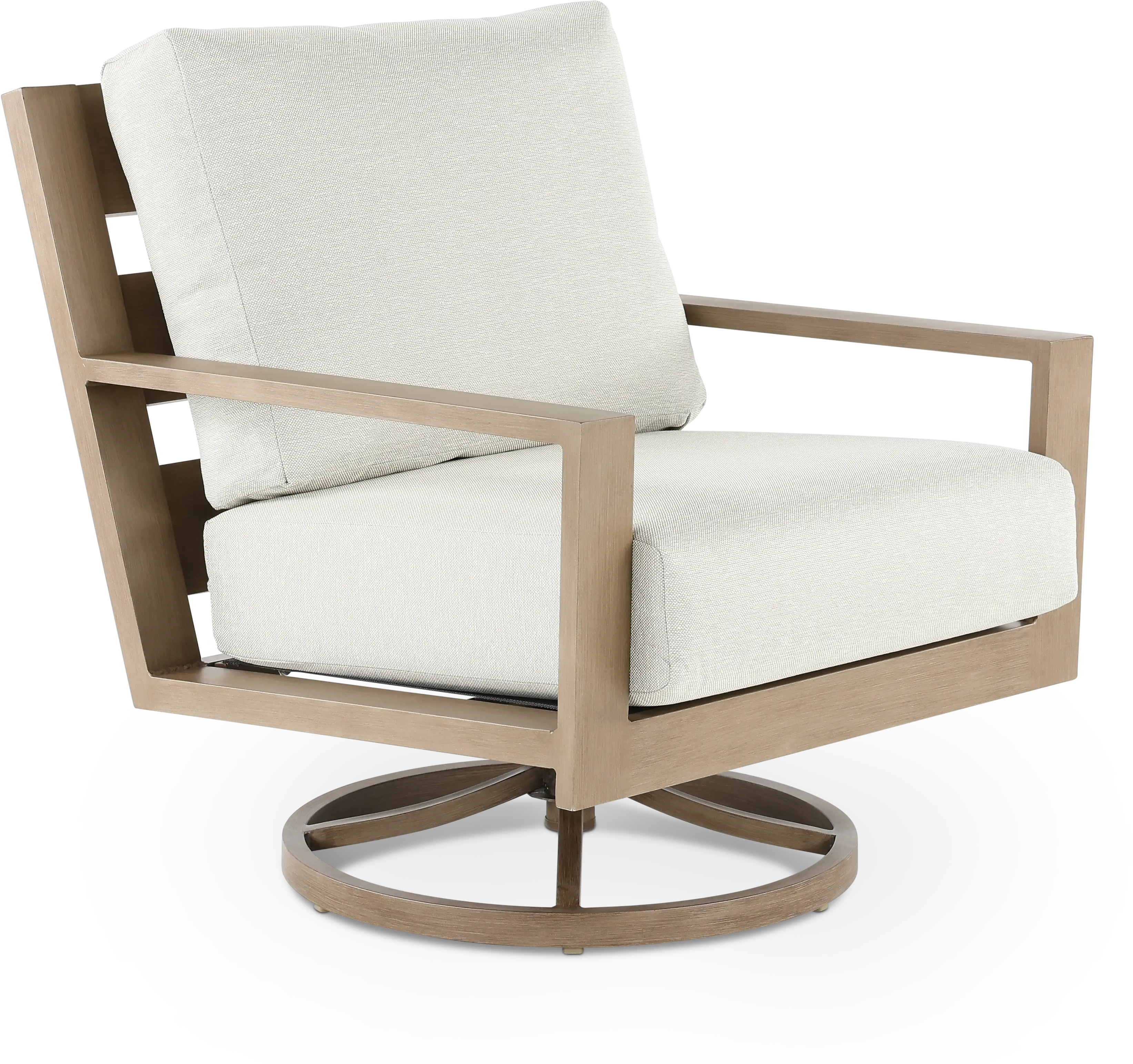 Monterey Natural and Beige Patio Swivel Lounge Chair-4
