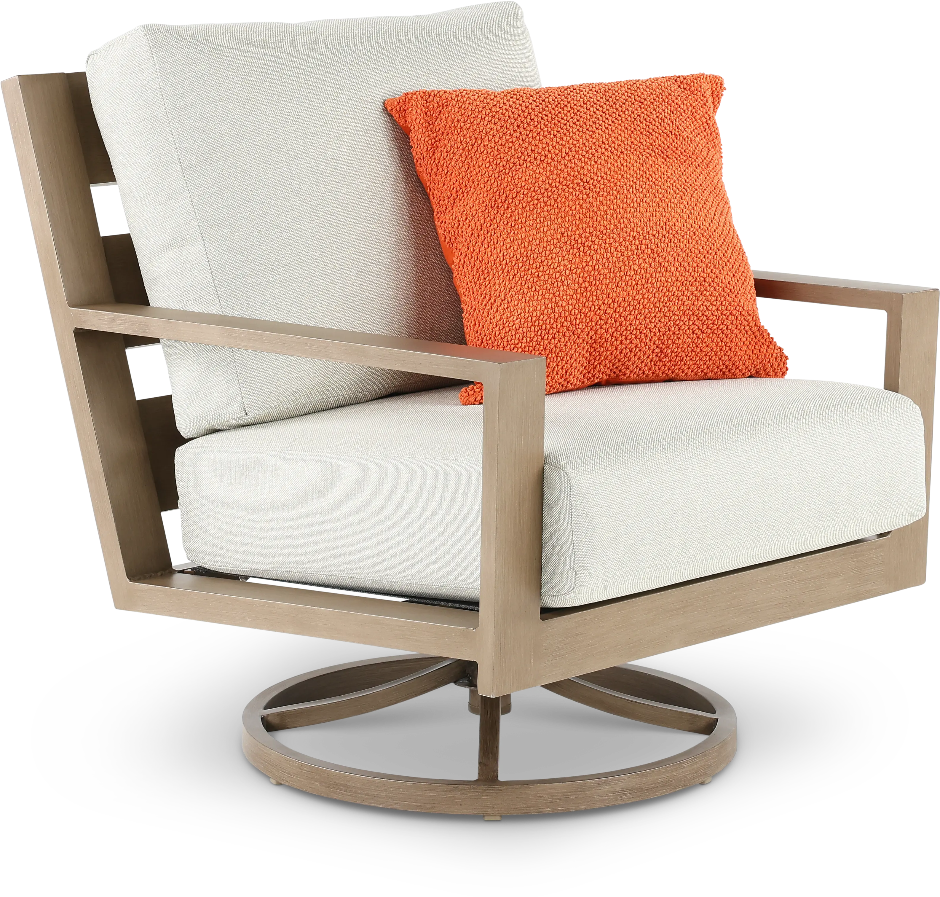Monterey Natural and Beige Patio Swivel Lounge Chair-3