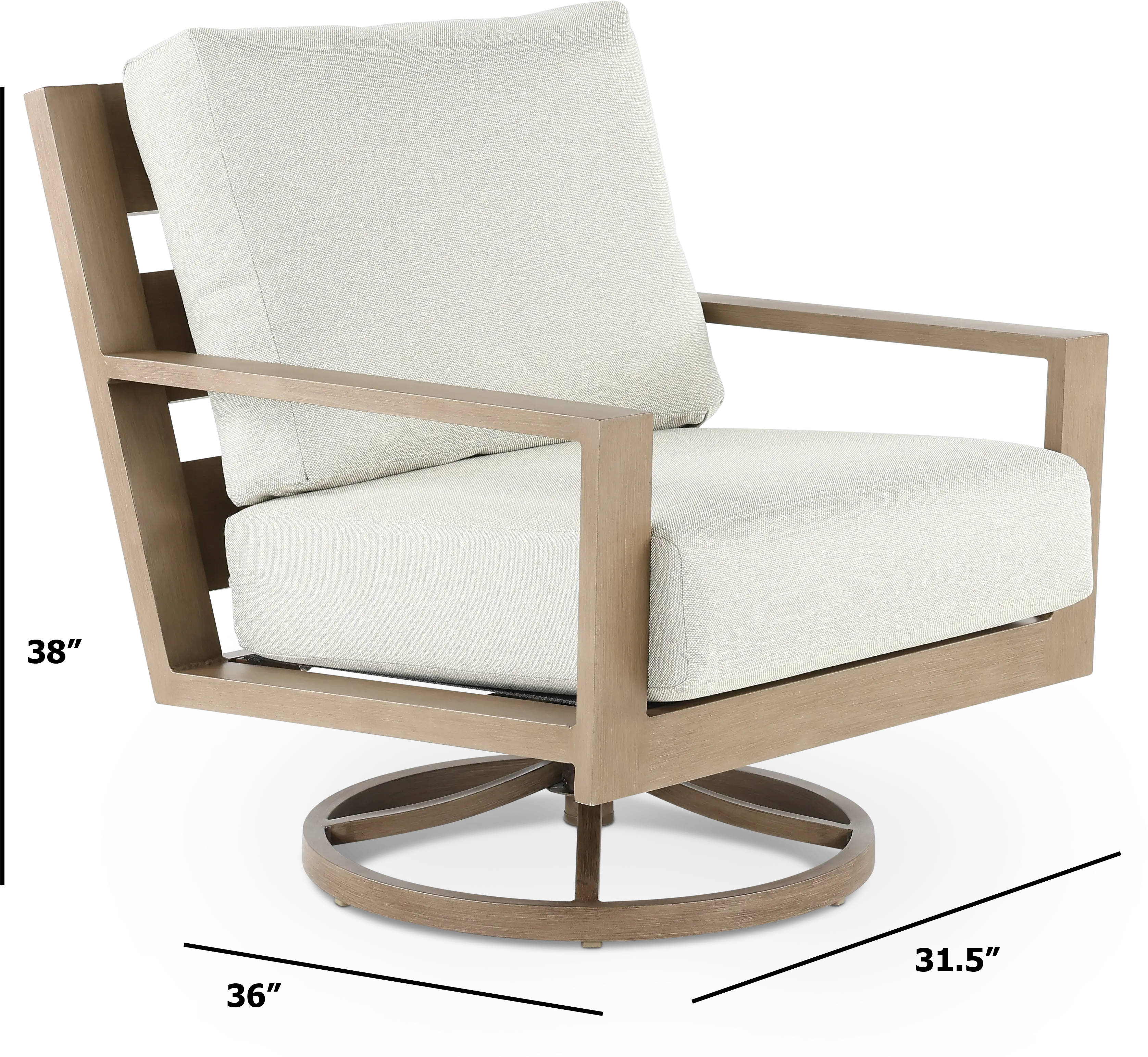 Monterey Natural and Beige Patio Swivel Lounge Chair-5