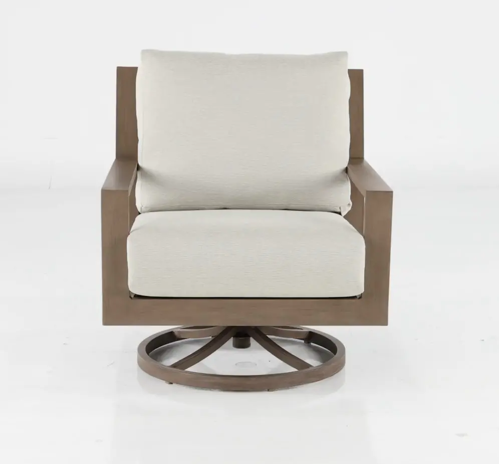 Monterey Natural and Beige Patio Swivel Lounge Chair-9