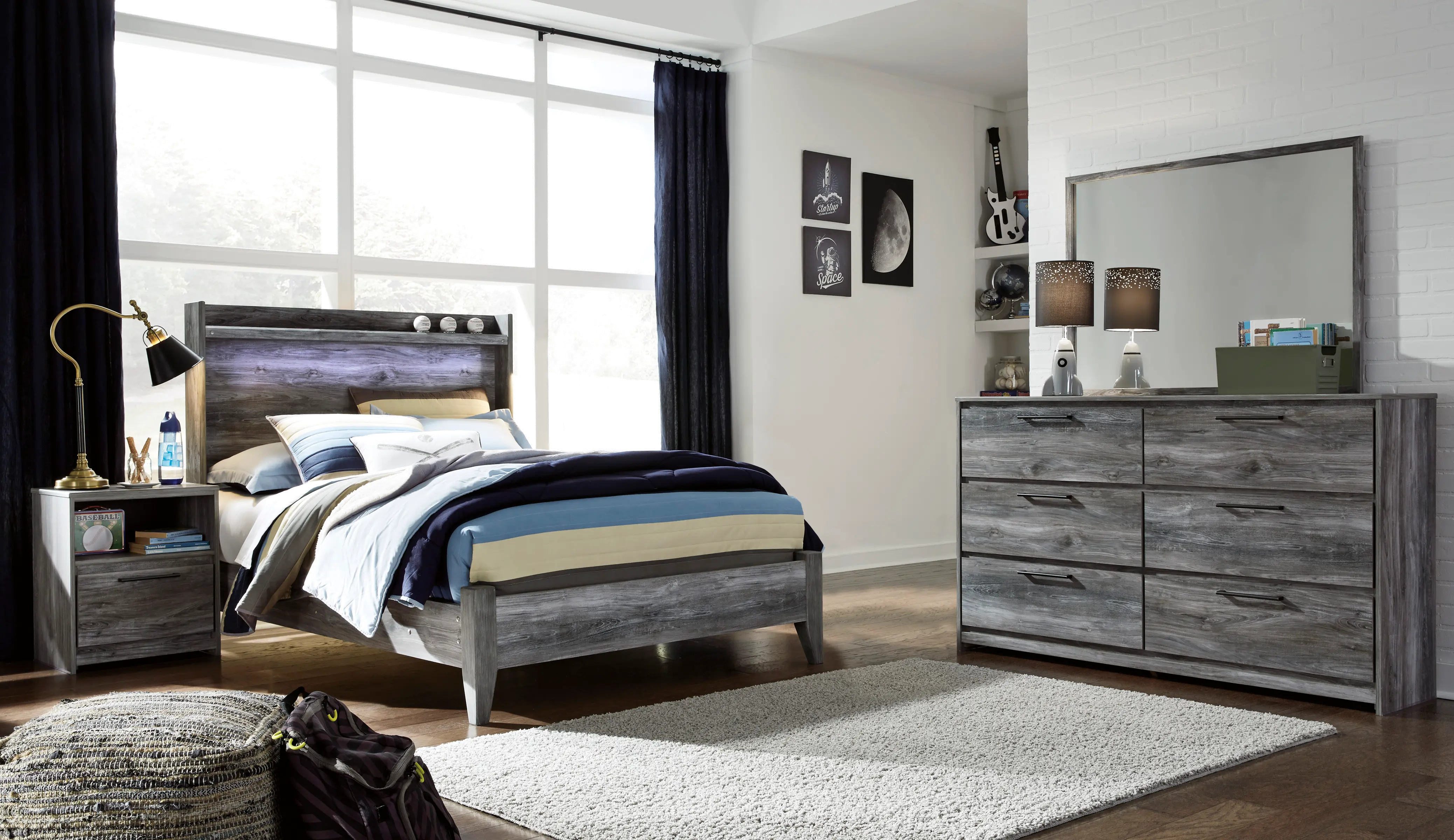 Twila Rustic Smoke Gray Full Bed-2