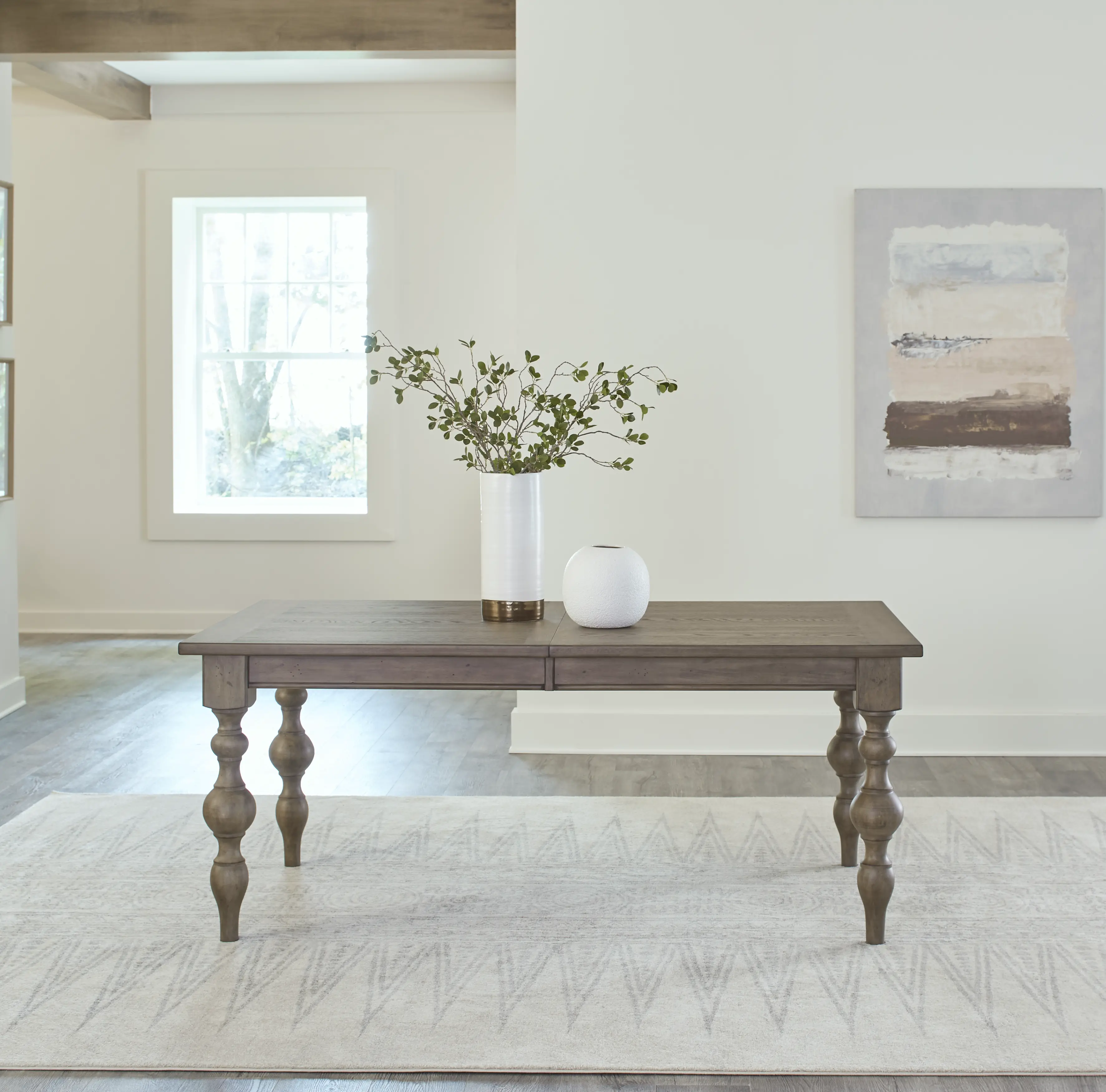 615-T4090 Americana Farmhouse Taupe Dining Room Table-10