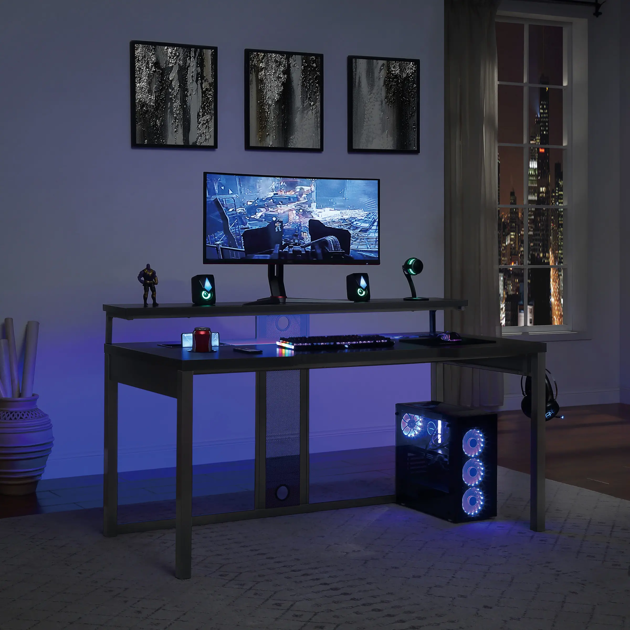 Adaptor 63  Black Gaming Desk-12