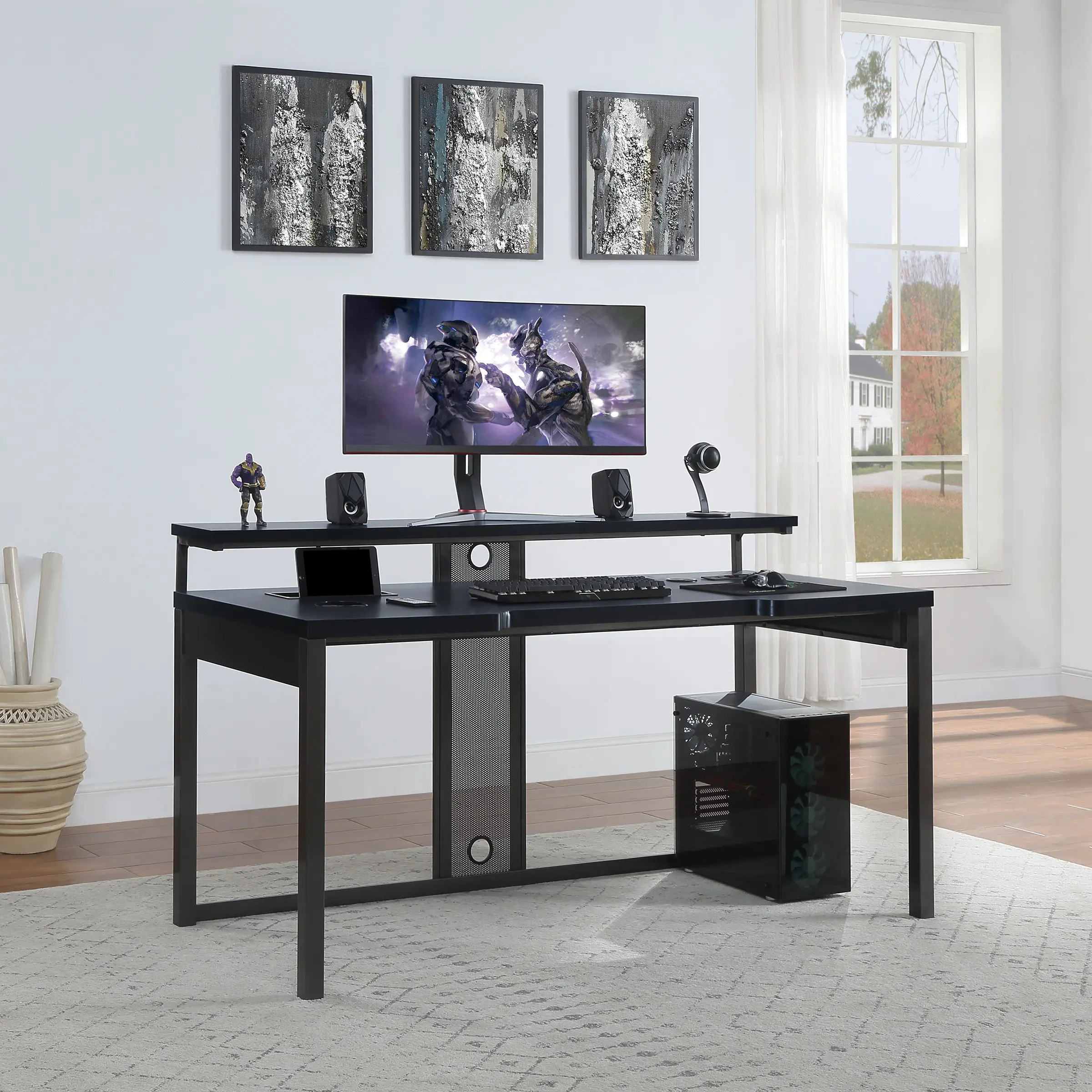 Adaptor 63  Black Gaming Desk-2