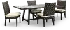 Sunset 5 Piece Beige and Wicker Armless Patio Dining Chair Set