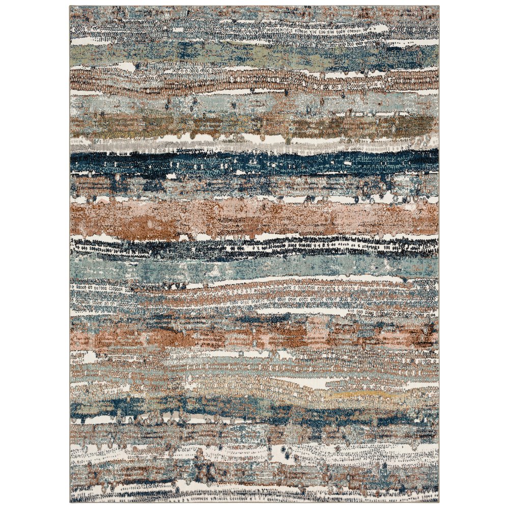 Epiphany 5 x 8 Blue Color Waves Area Rug